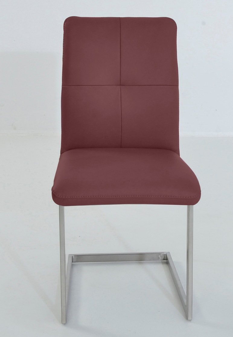 K+W Komfort & Wohnen Freischwinger »6511«, Leder CLOUD, Freischwinger mit Hochkantrohr und praktischem Metallgriff am Rücken