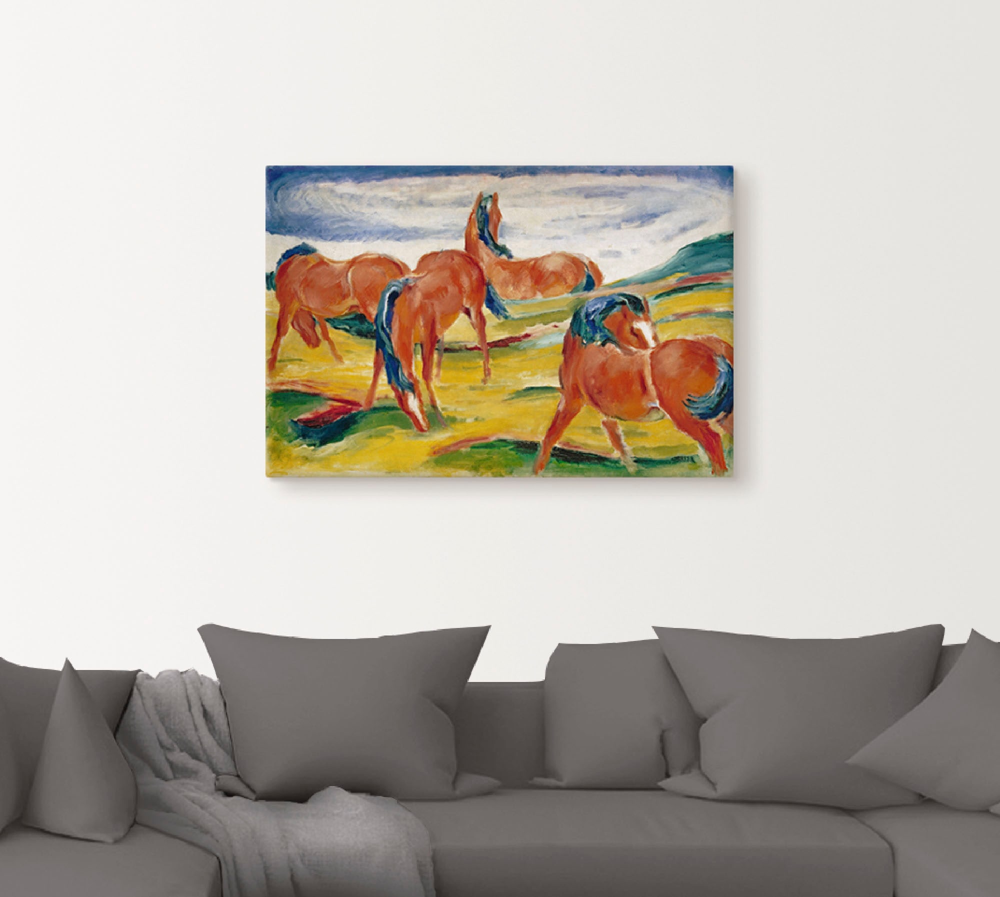 Artland Wandbild »Weidende Pferde III. 1910«, Haustiere, (1 St.), als Alubild, Outdoorbild, Leinwandbild in verschied. Größen