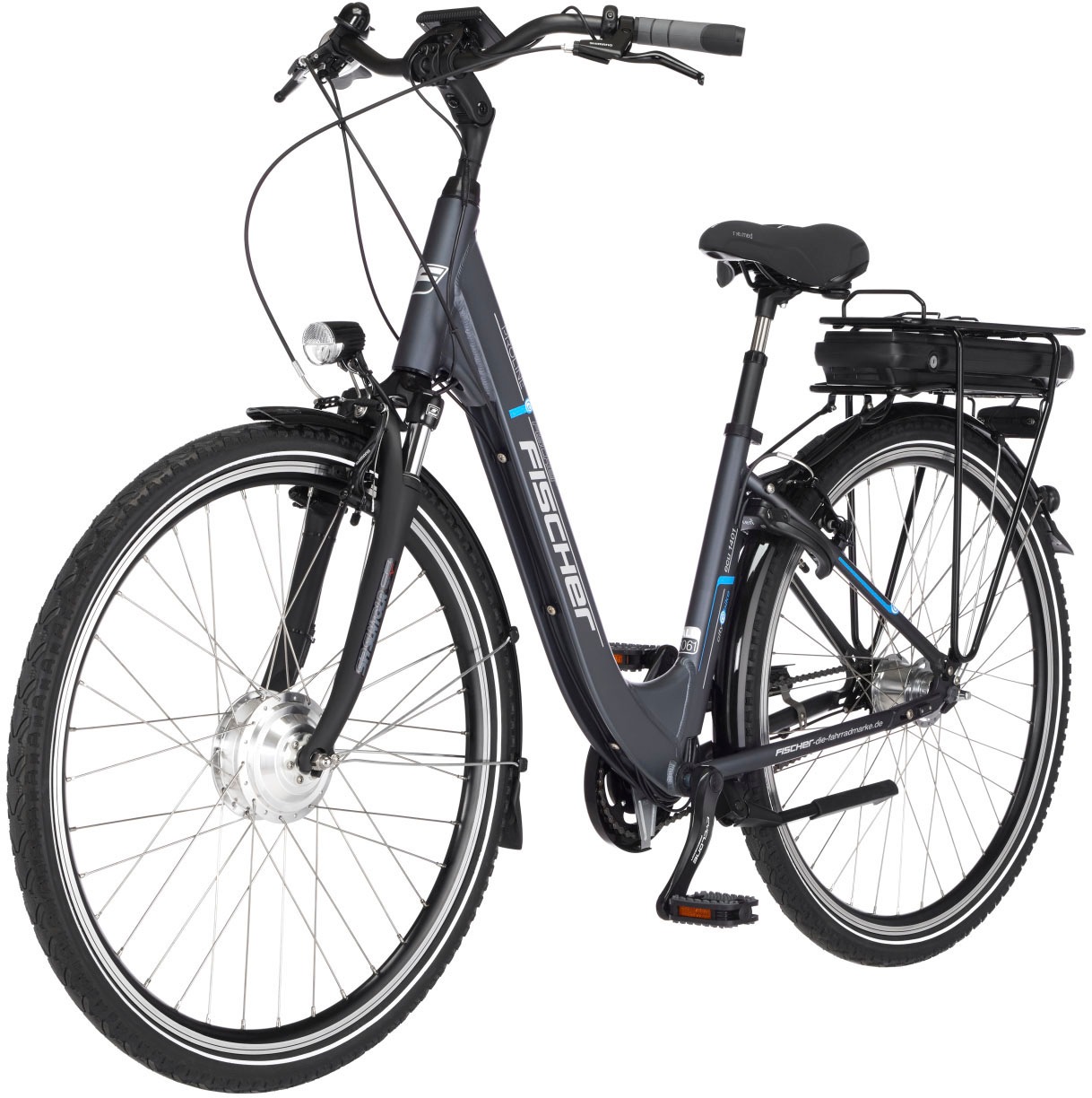 FISCHER Fahrrad E-Bike »CITA ECU 1401 44«, 7 Gang, Shimano, Nexus, Frontmotor 250 W, (mit Rahmenschloss), Pedelec, Elektrofahrrad für Damen u. Herren