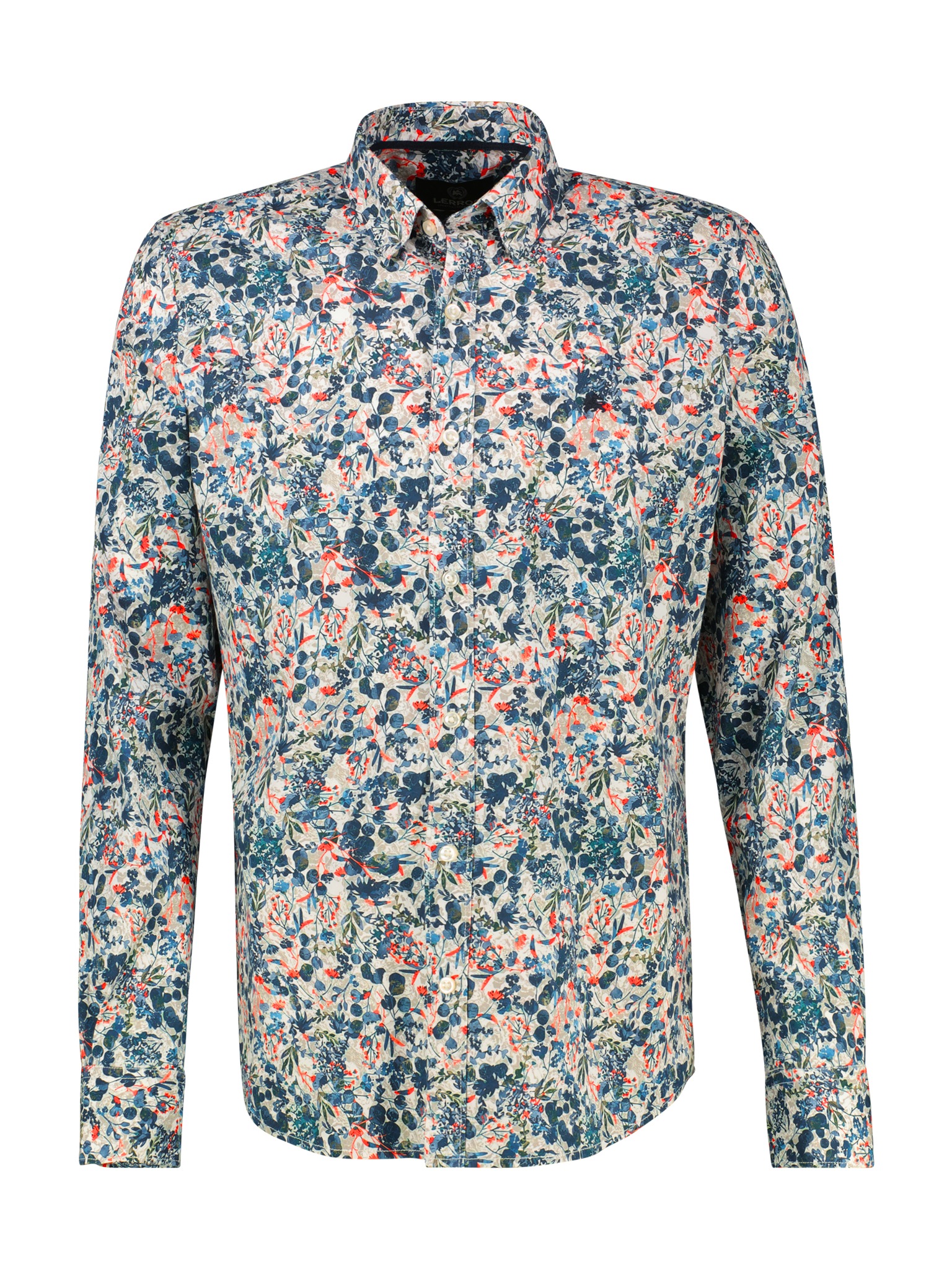 LERROS Langarmhemd mit Minimal-Print, geblümt