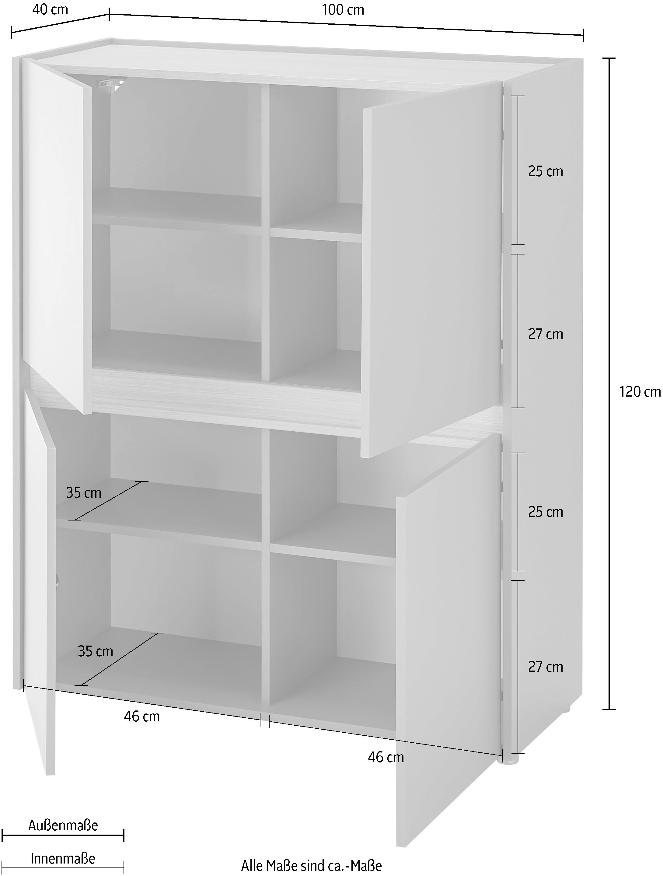 INOSIGN Highboard »City/Giron, moderner Schrank, Kommode, Stauraumschrank, Hochschrank«, zeitlos, modern, ausreichend Stauraum, vielseitig einsetzbar