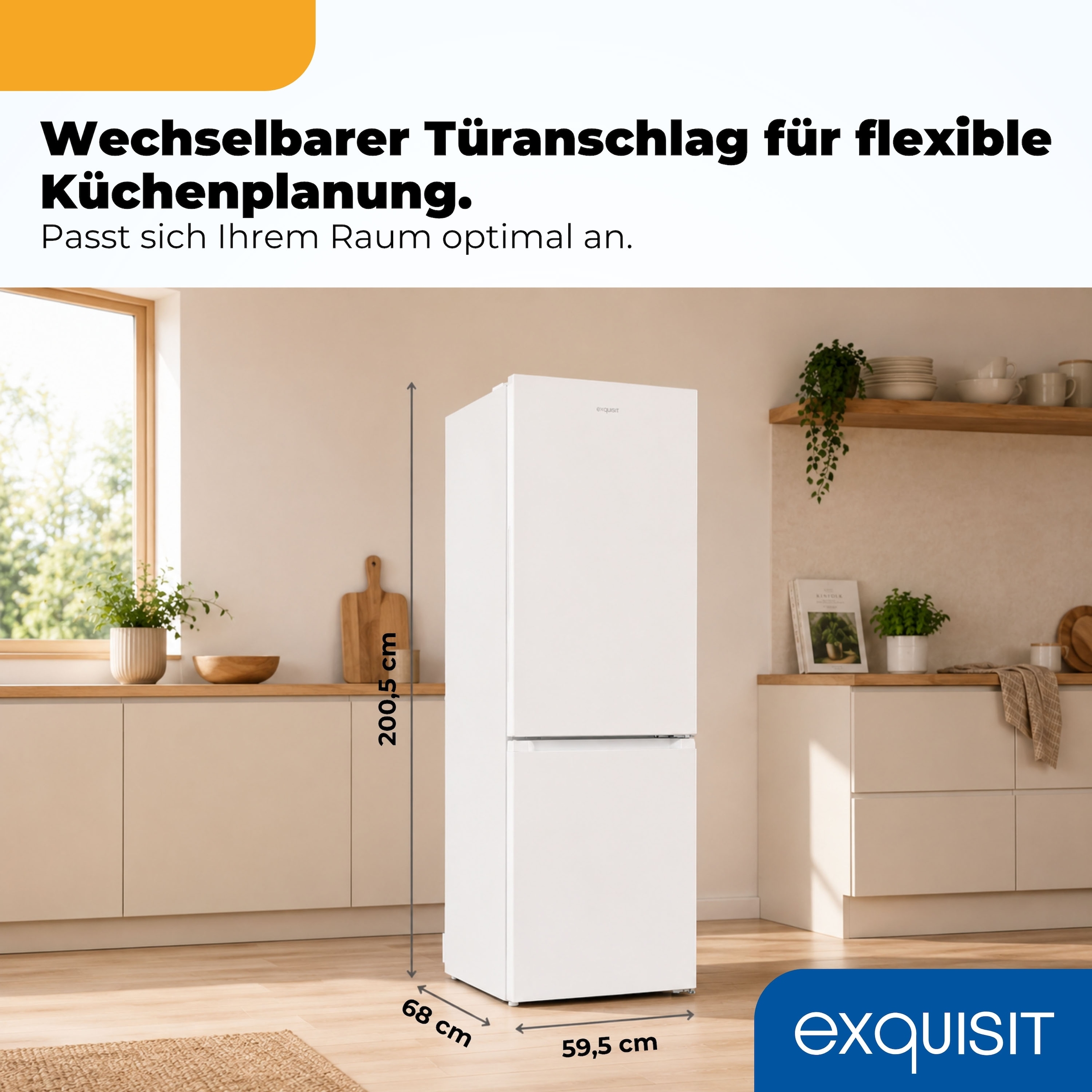 exquisit Kühl-/Gefrierkombination »KGC380-115-NF-040A weiss« 200,5 cm hoch 59,5 cm breit NoFrost-Kühlung – nie wieder abtauen, einfache Pflege & beste Frische
