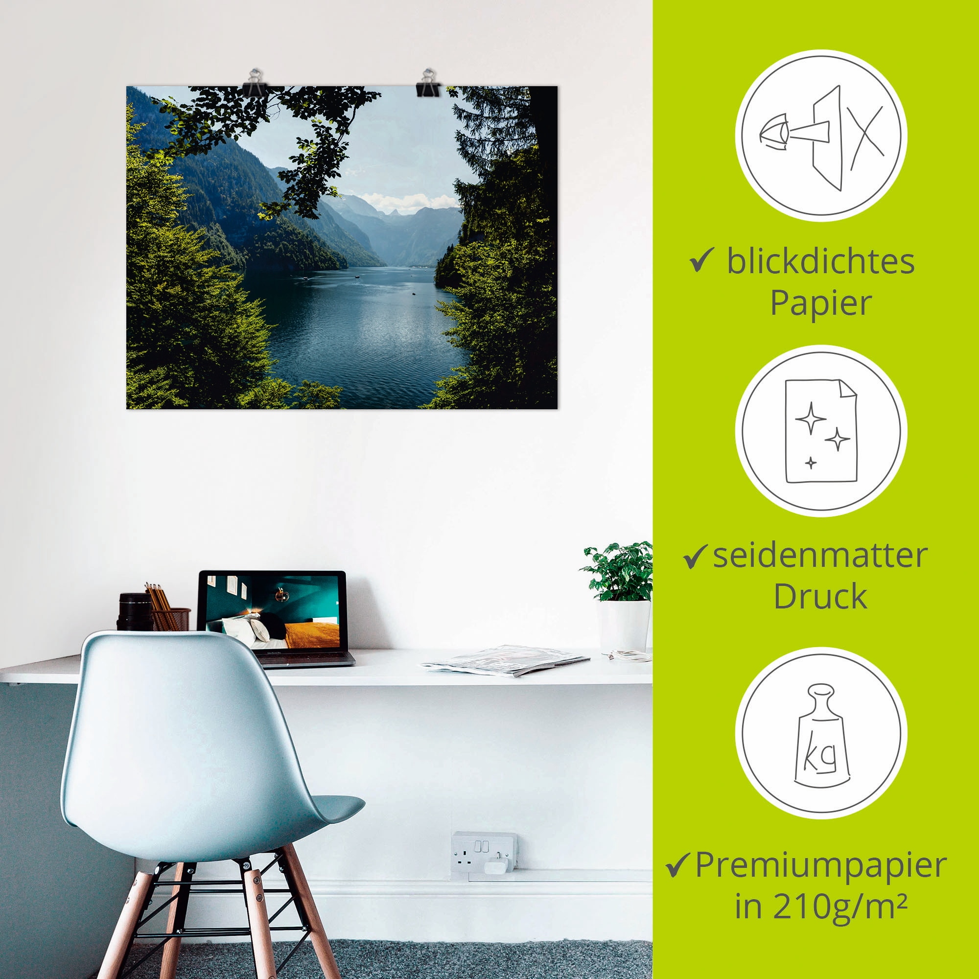 Artland Wandbild »Malerwinkel Königssee- Alpen« Berge 1 Stk. tlg. als Leinwandbild, Poster in verschied. Größen