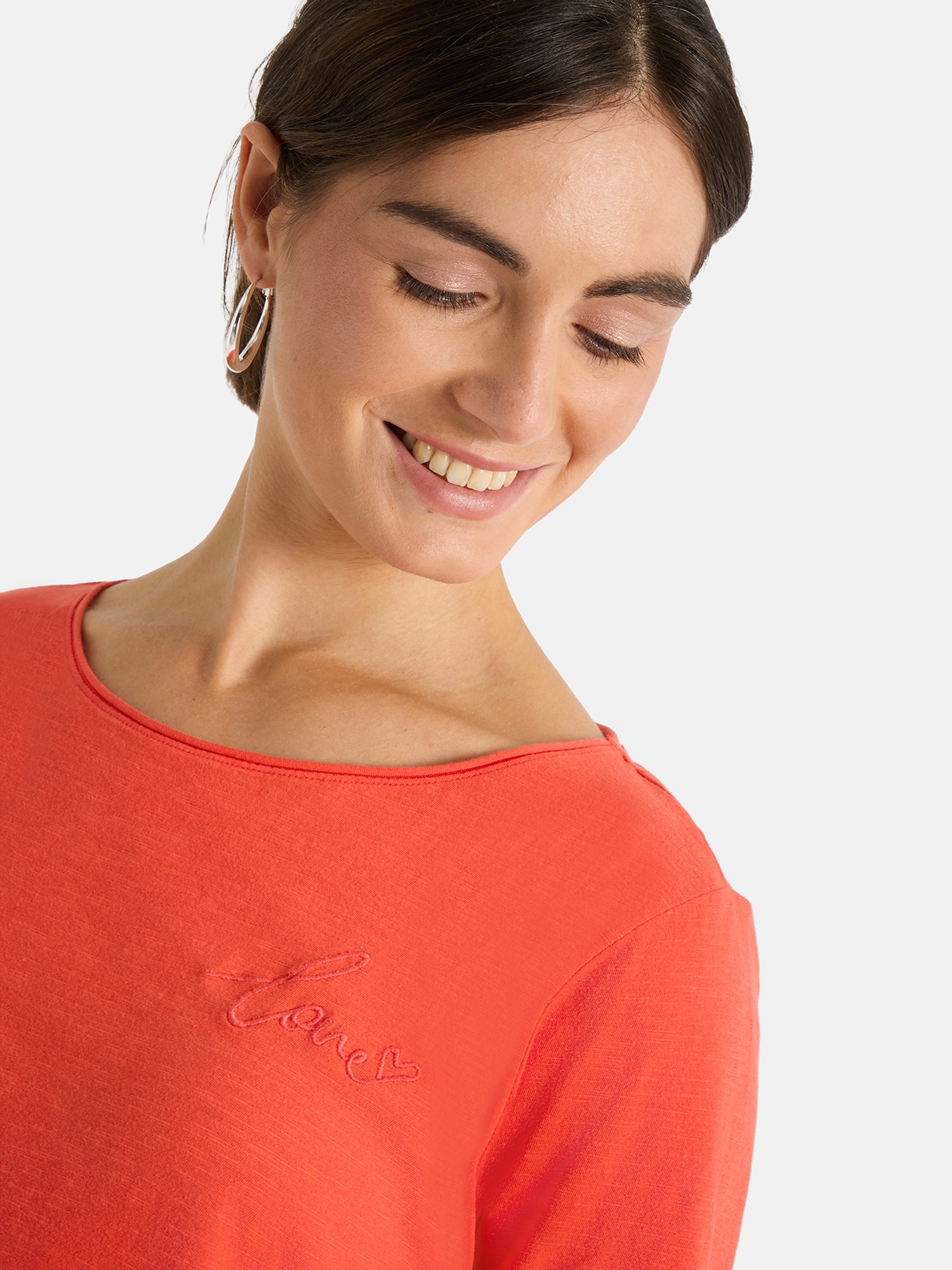 Lieblingsstück Rundhalsshirt »CandiceEP« mit Statement-Stickerei und im Batik-Look