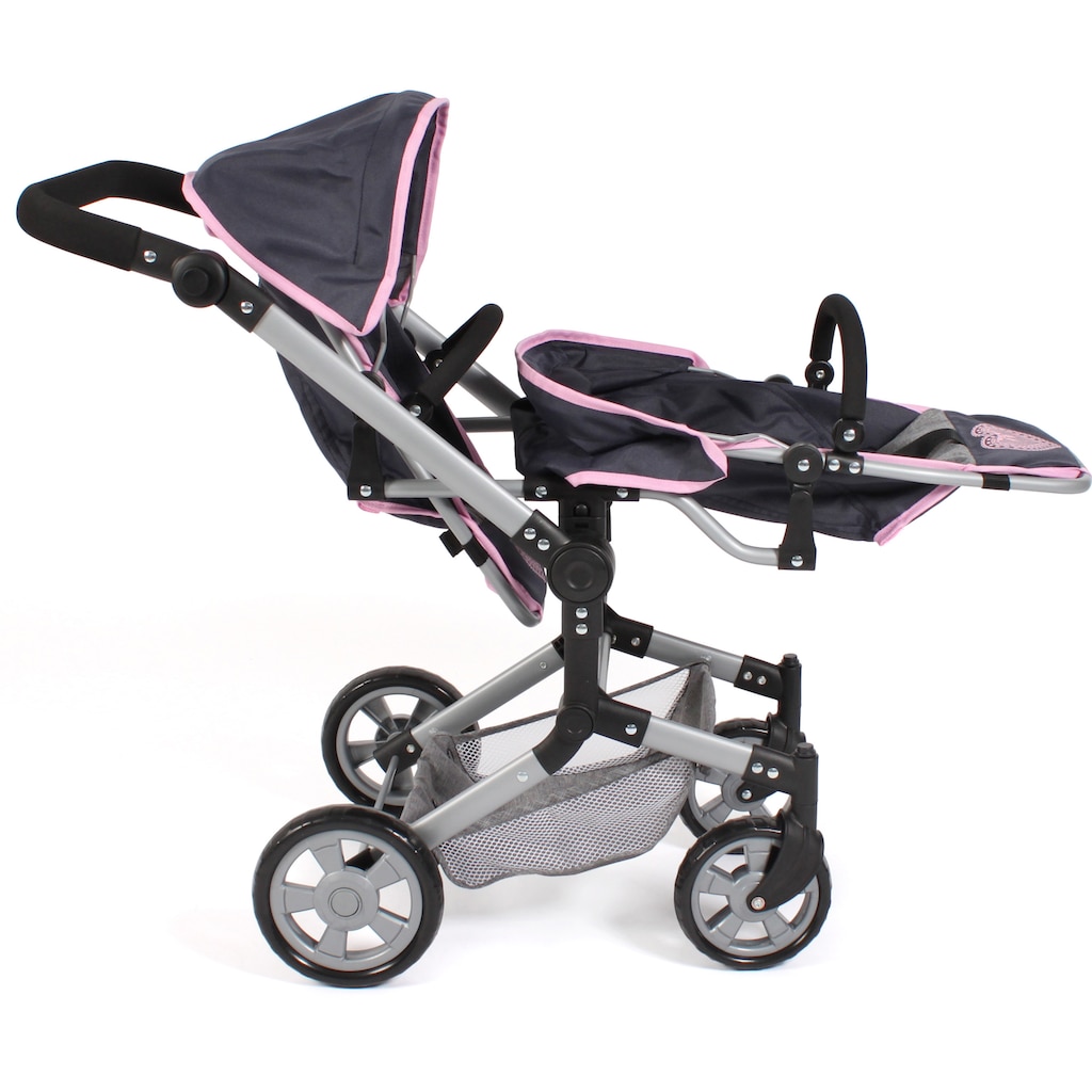 CHIC2000 Puppen-Zwillingsbuggy »Linus Duo, Grau-Navy«