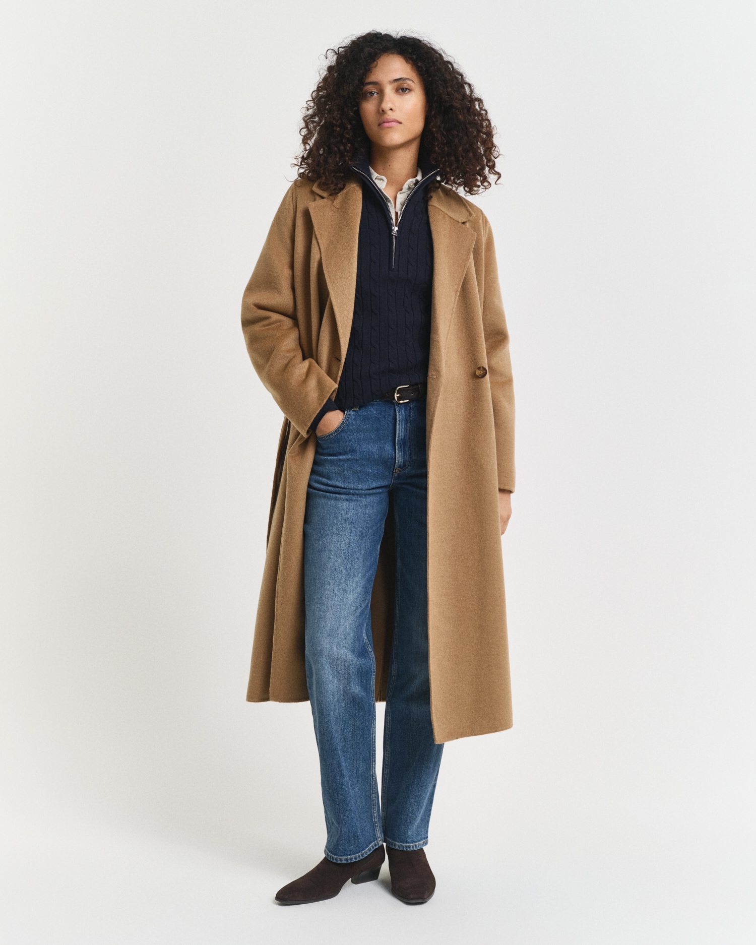 Gant Strickpullover »STRETCH COTTON CABLE HALF-ZIP« Mit Rundhalsausschnitt