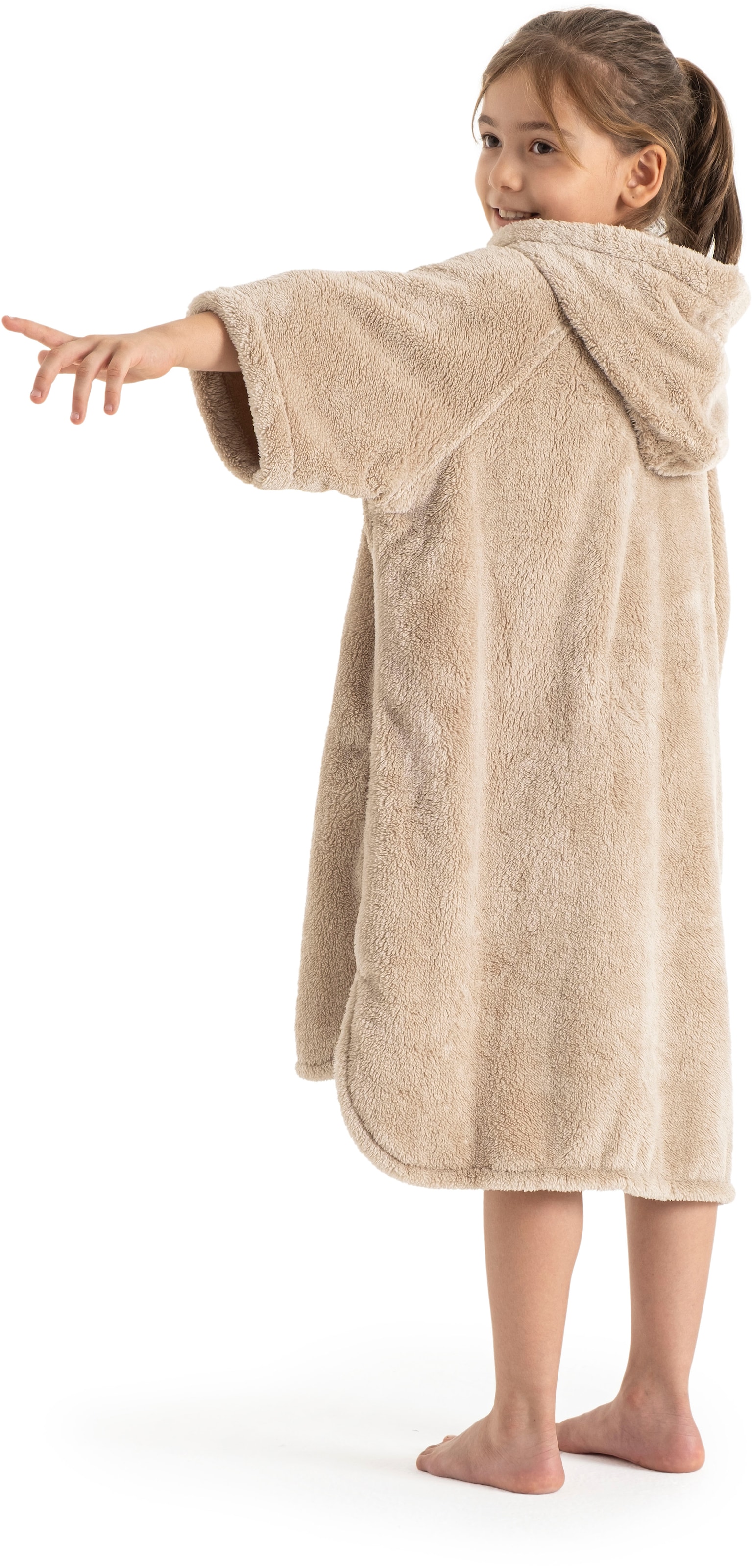 my home Badeponcho »Lillou, für Kinder, ideal für Urlaub oder im Schwimmbad« 1 Stk. weich und kuschelig, Fleece, plüsch, Surfponcho