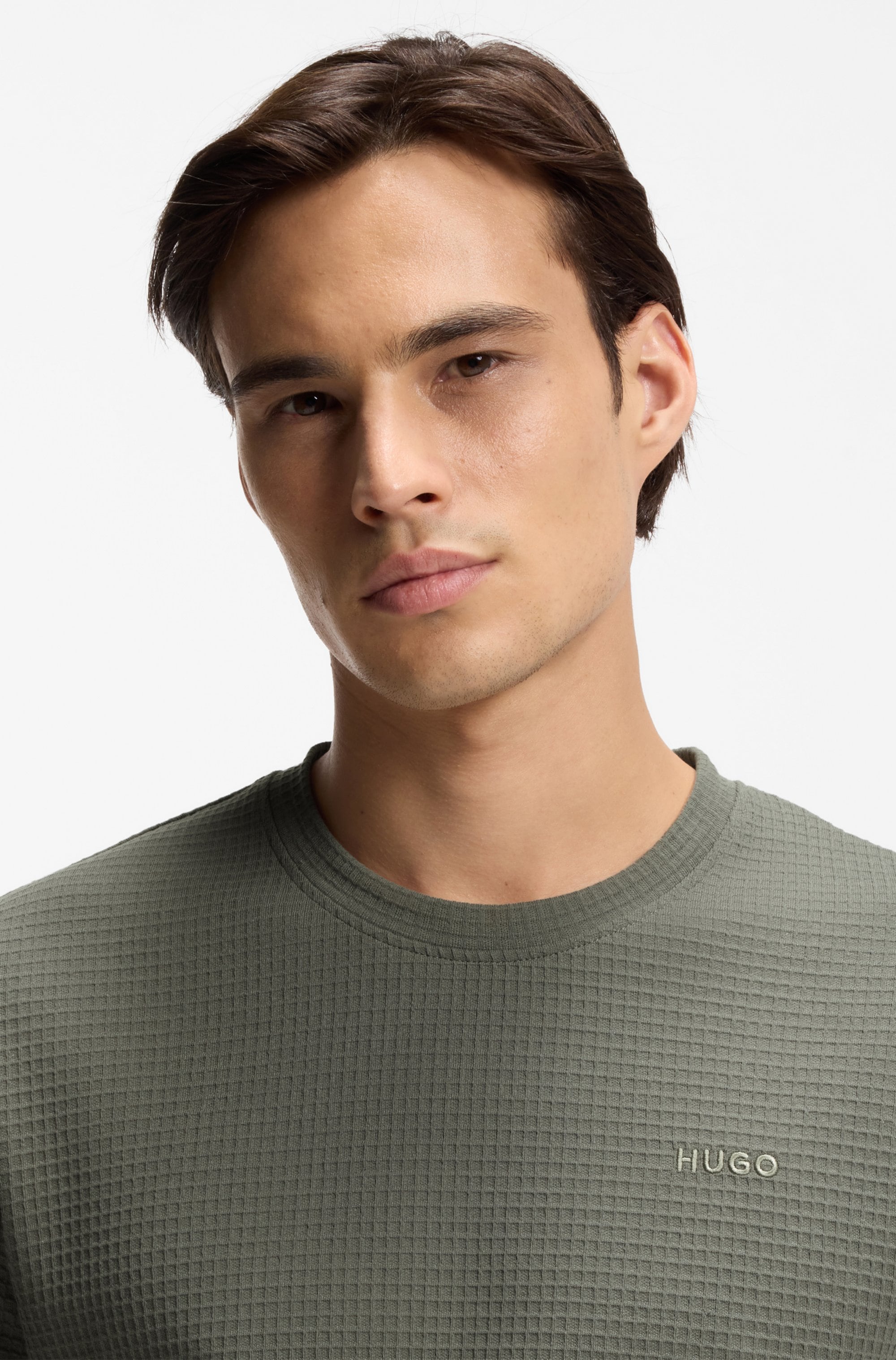 HUGO Underwear T-Shirt »,Austin T-Shirt« Waffelstruktur und Logo-Stickerei