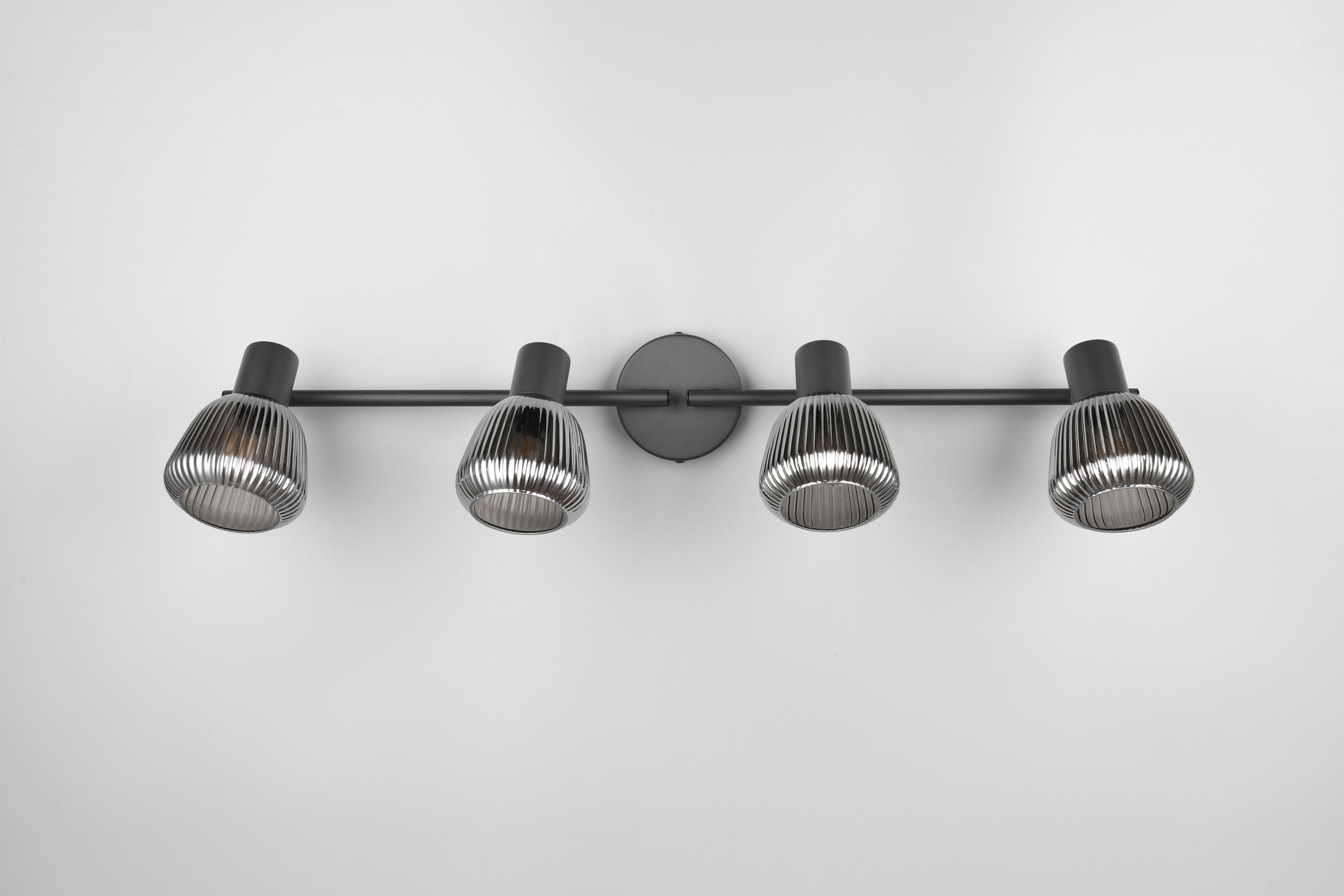 TRIO Leuchten Deckenstrahler »TARIFA, 4-flammiger Deckenspot mit Glasschirm, exkl 4xE14 max 10W« E14 1 Stk. warmweiß - kaltweiß Glasschirm in Riffeloptik leicht verspiegelt, verstellbare Spots