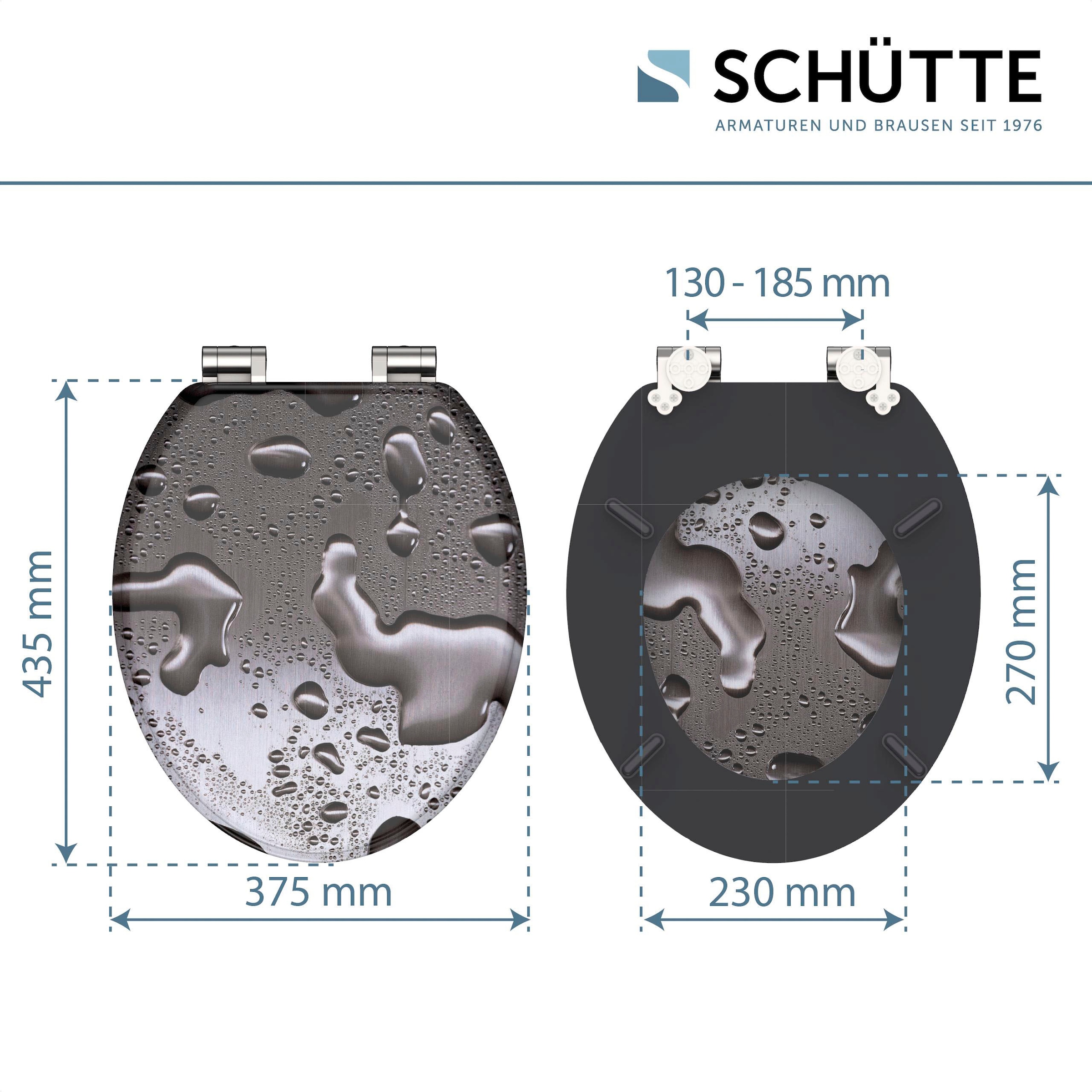 Schütte WC-Sitz »Grey Steel«, mit Absenkautomatik und Holzkern, MDF