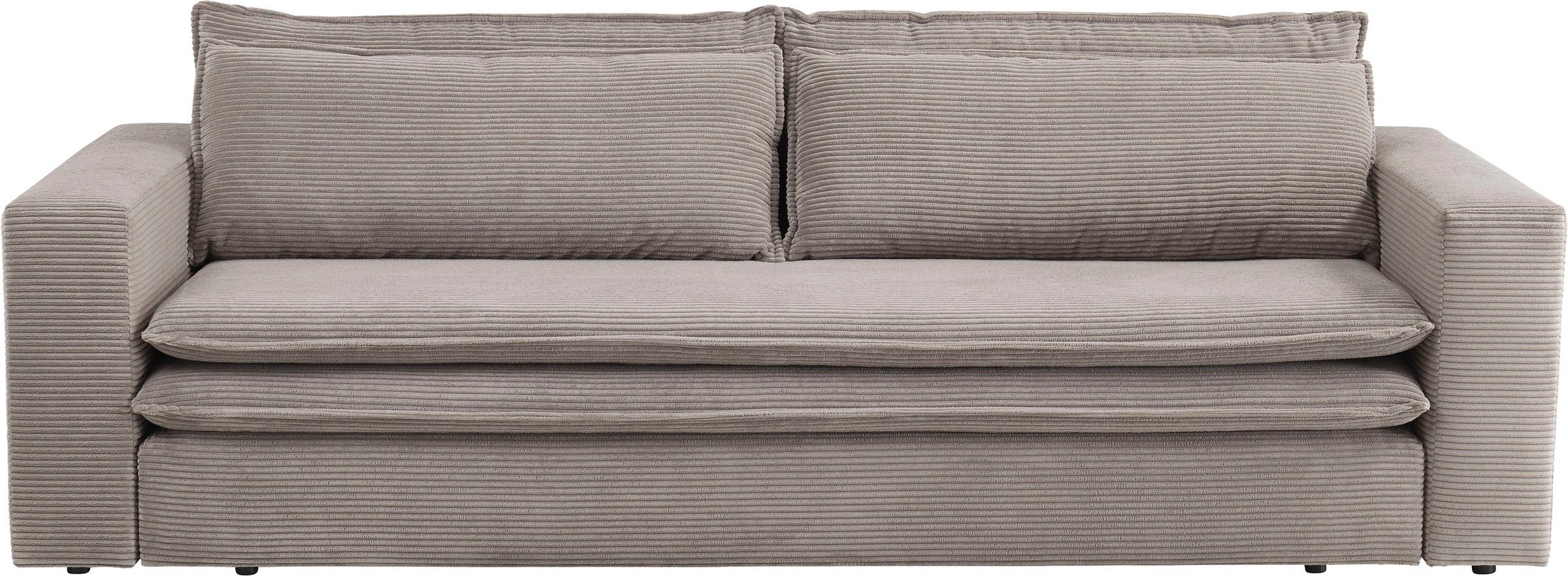 Places of Style 3-Sitzer »PIAGGE«, Cord-Bezug - mit Bettfunktion und Bettkasten, mit praktischem Topper