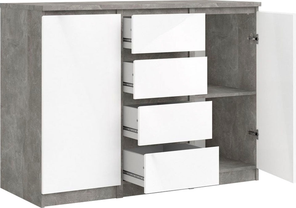 INOSIGN Kommode »Naia, Sideboard, 4 Schubladen, 2 Türen, Aufbewahrung, grifflose Front«, Mit Einlegeböden, modern, skandinavisches Design, in mehrere Farben