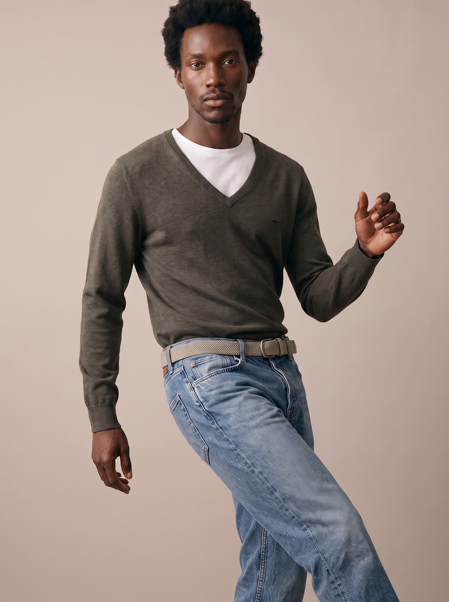 FYNCH-HATTON Strickpullover mit V-Ausschnitt
