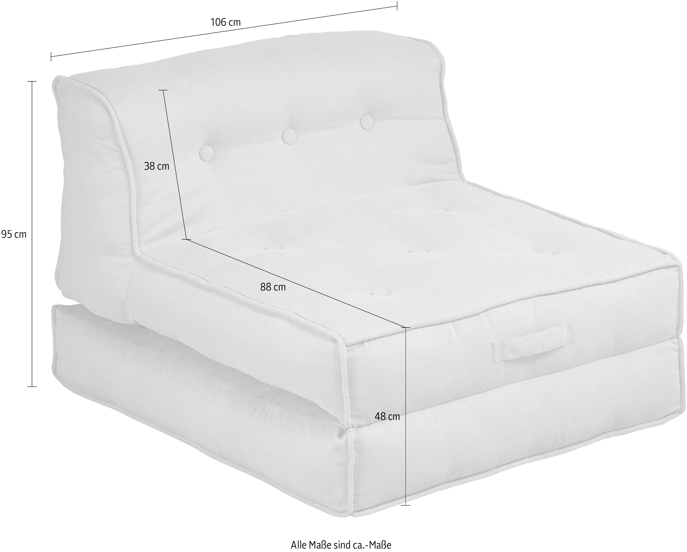 INOSIGN Sessel »Pia«, Loungesessel in 2 Größen, mit Schlaffunktion und Pouf- Funktion. online bei OTTO