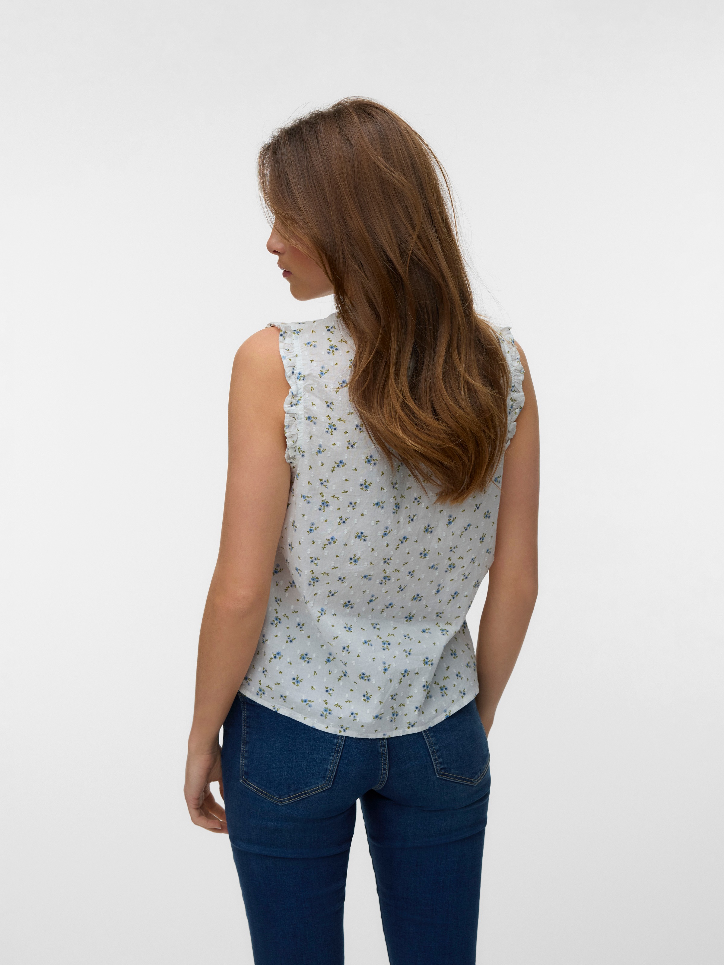 Vero Moda Rüschentop »VMTRINE SL TOP WVN NOOS« Baumwolle