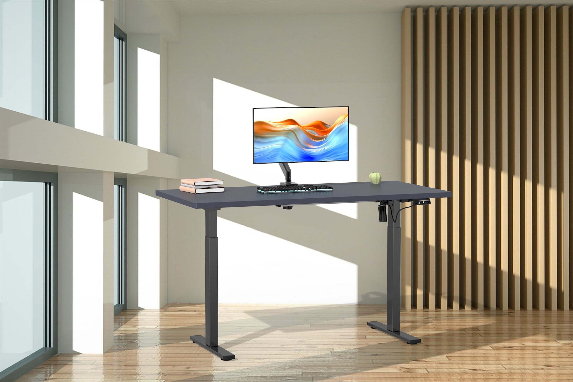 VCM Schreibtisch »Schreibtisch höhenverstellbar Lona 140x80« 1 Stk. tlg.