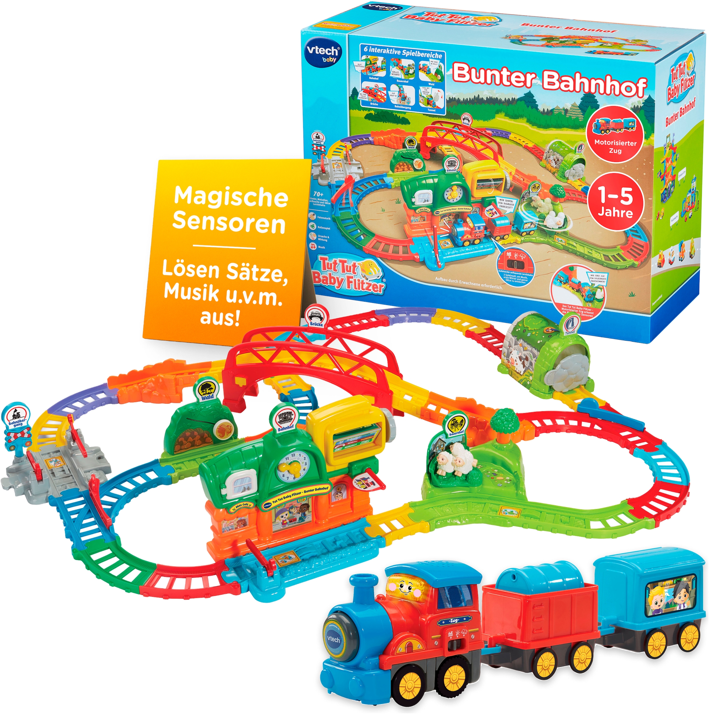 Vtech Spielwelt "Tut Tut Baby Flitzer - Bunter Bahnhof" mit Licht und Sound