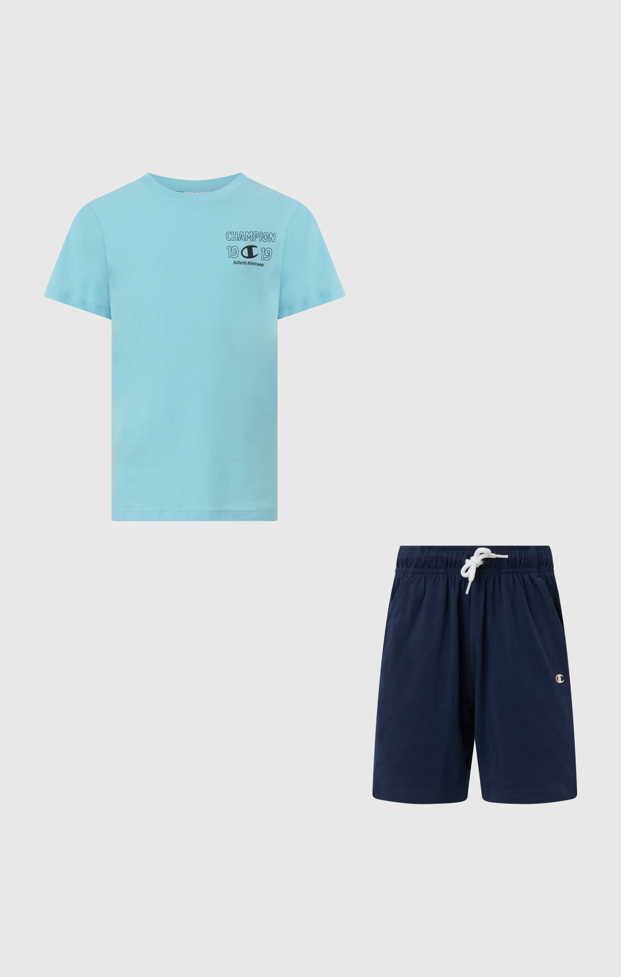 Champion T-Shirt & Shorts »Graphic T-Shirt and Shorts Set« 2 tlg. für sportliche Aktivitäten, leichtes Tragegefühl