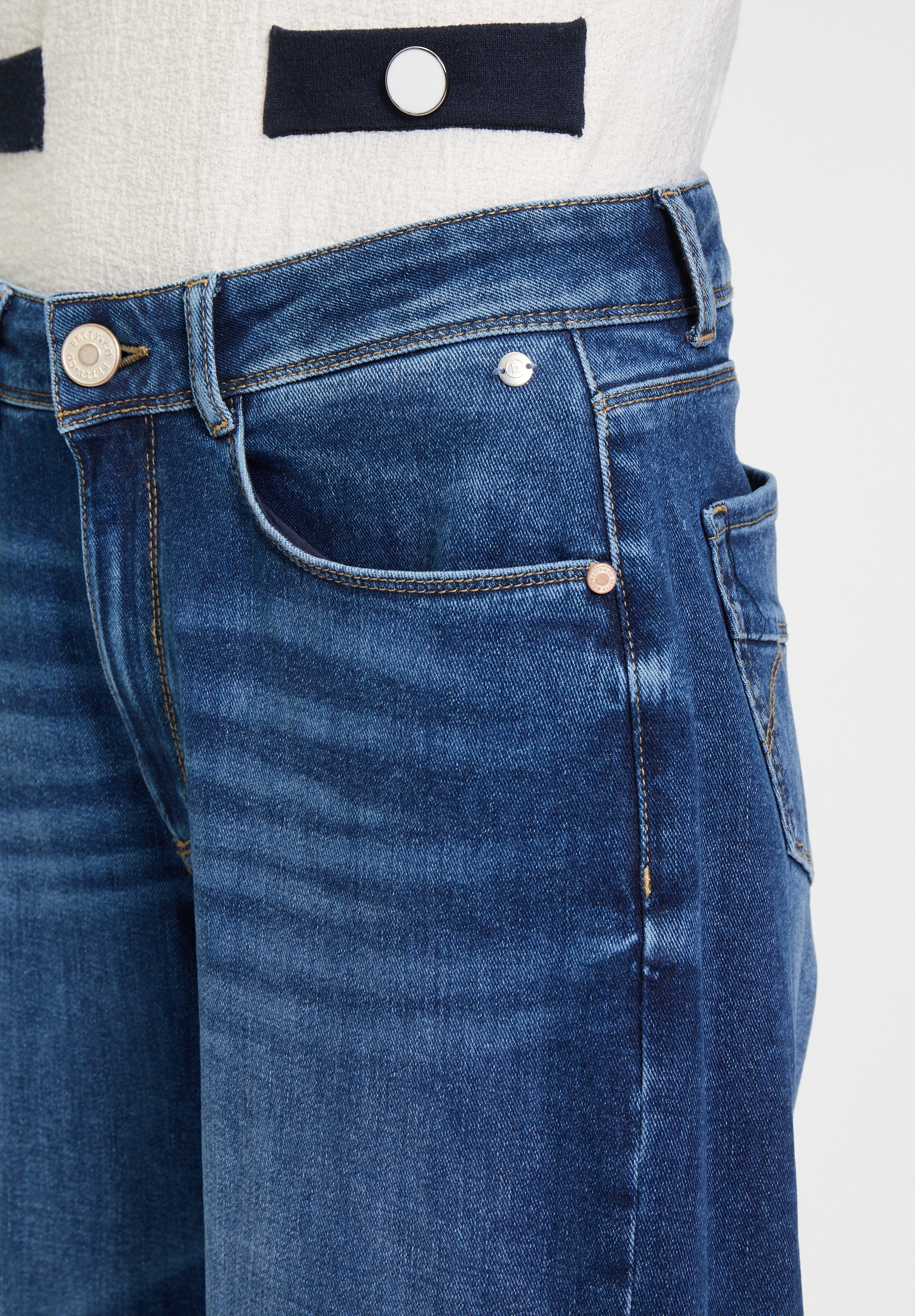 Betty&Co Taillenhose »High Waisted-Jeans mit weitem Bein«