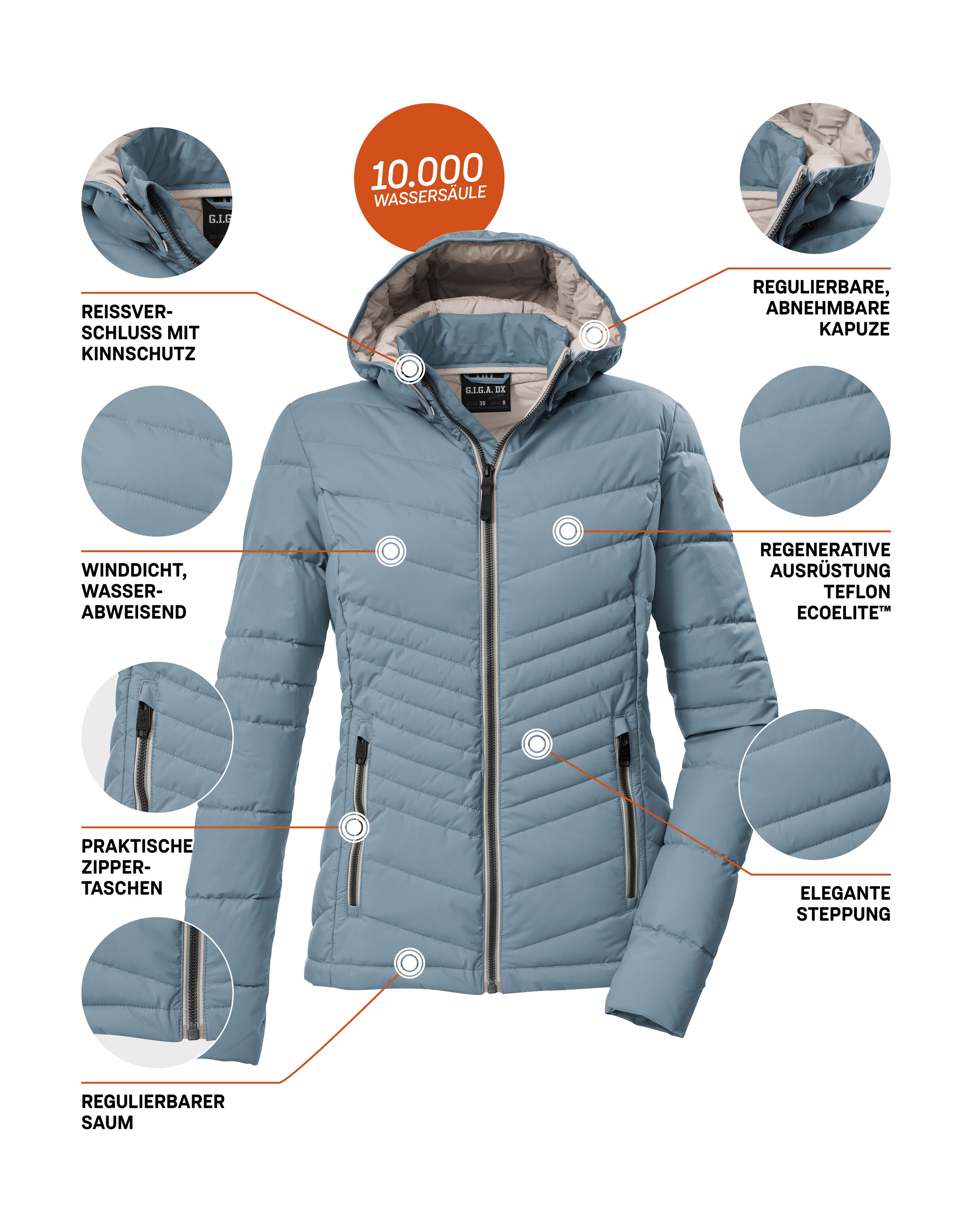 G.I.G.A. DX by killtec Steppjacke »GS 91 WMN QLTD JCKT« Damen Steppjacke: wasserabweisend, winddicht, atmungsaktiv