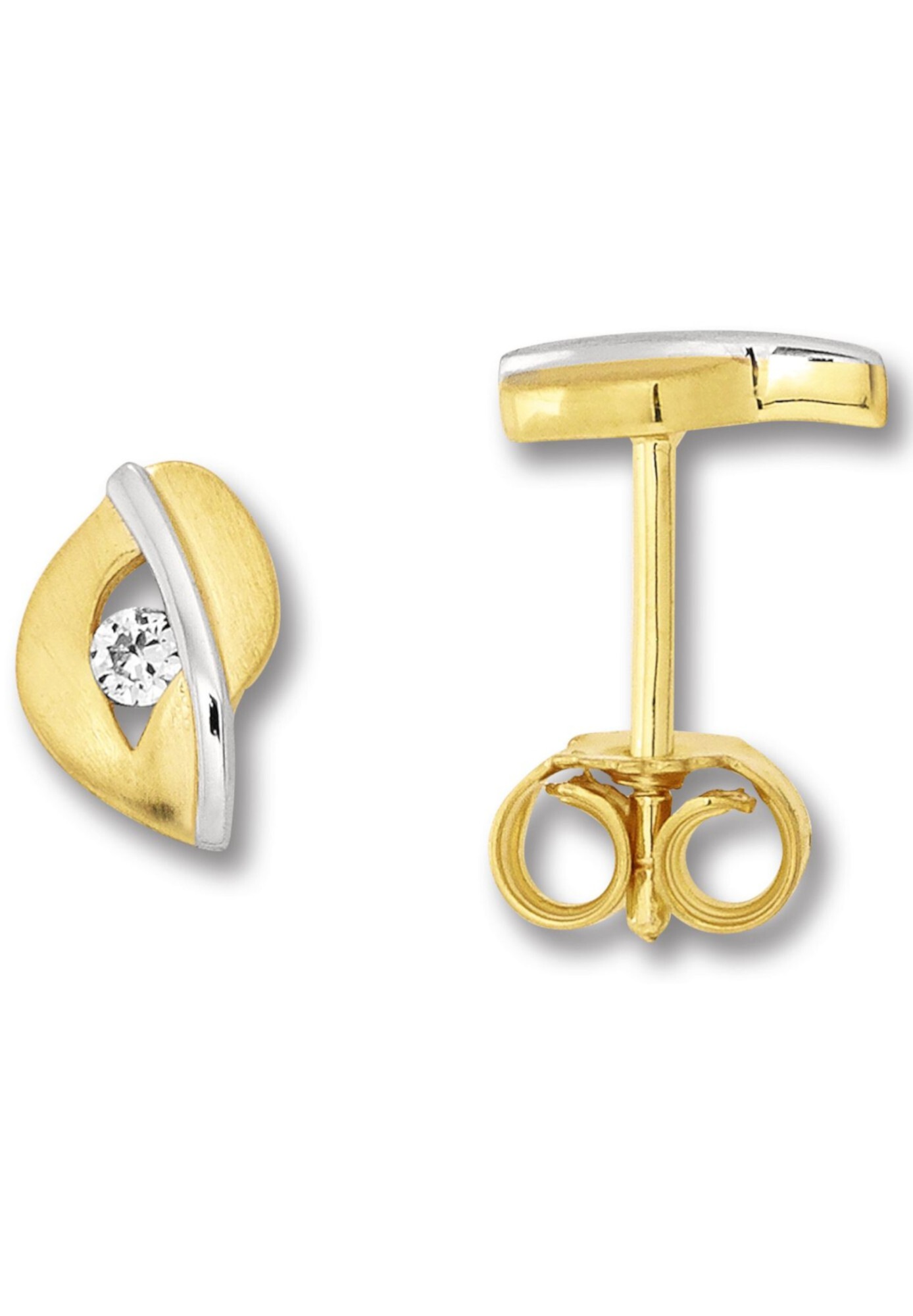 ONE ELEMENT Paar Ohrstecker »Zirkonia Ohrringe   Ohrstecker aus 333 Gelbgold«