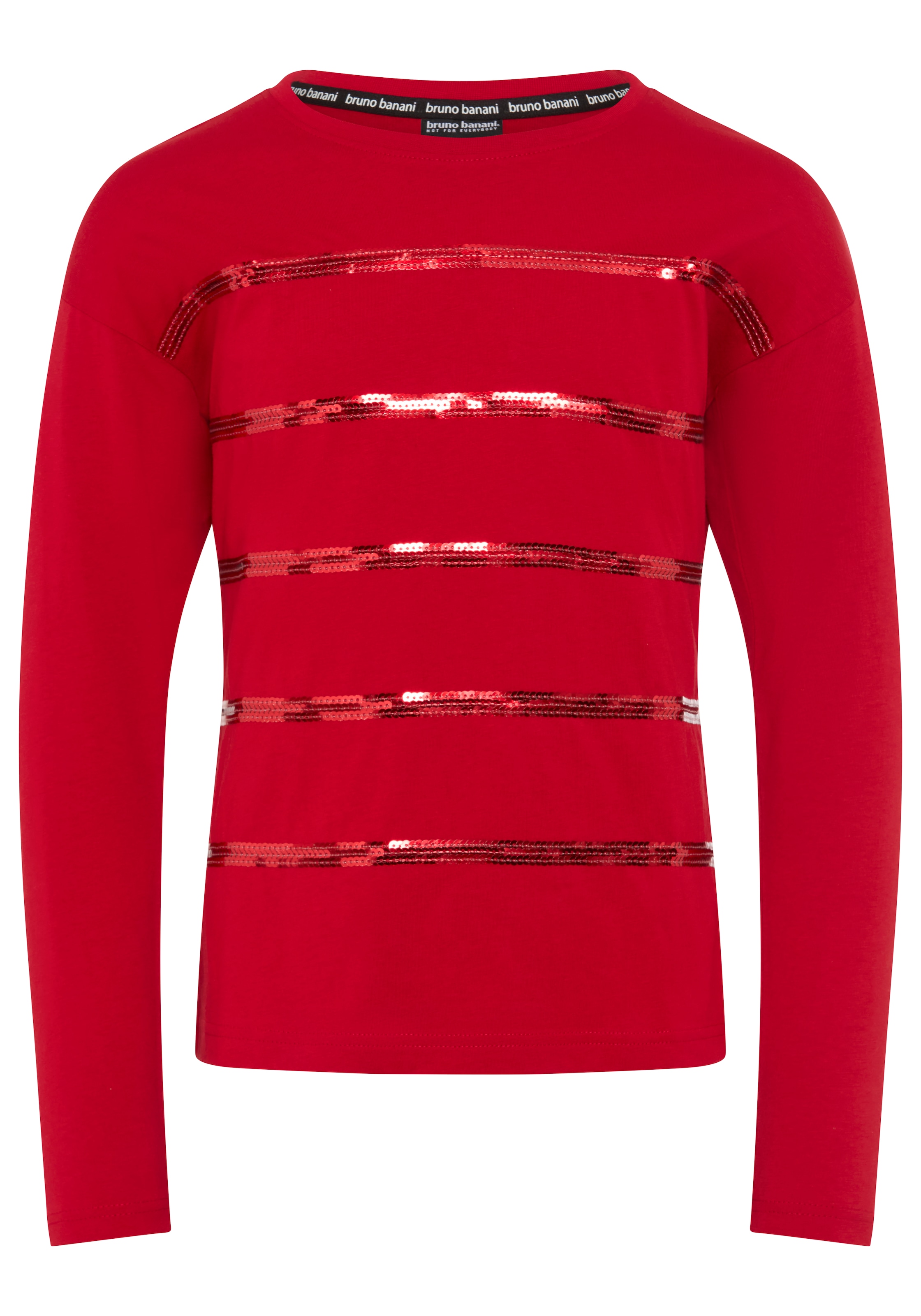 Bruno Banani Langarmshirt »Shirt mit Paillettendetails für Mädchen« Für TEENS, Langarmshirt mit Pailletten