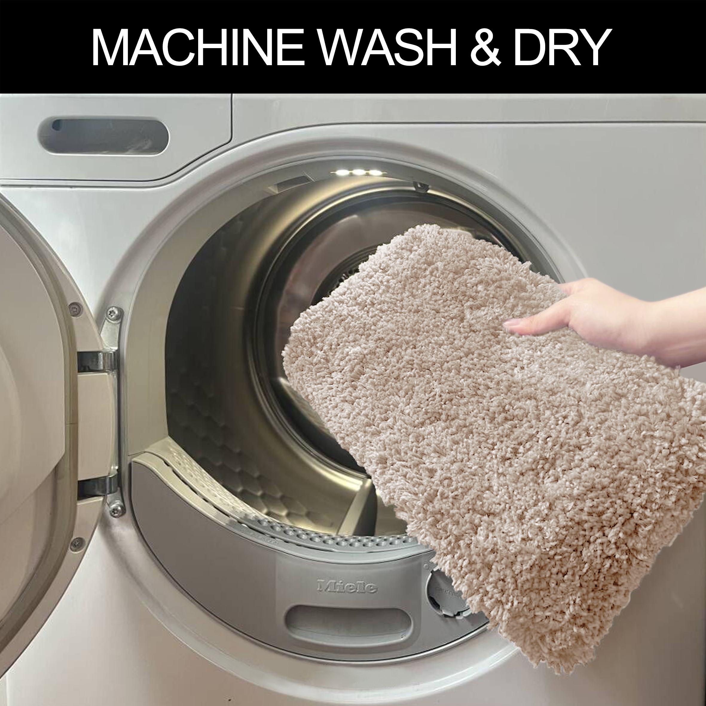 my home Badematte »Sanremo, Badvorleger, Badezimmer Teppich, sehr weich«, rutschhemmend beschichtet, fußbodenheizungsgeeignet-schnell trocknend, Badteppich, unifarben, rechteckig, rund & als 3-tlg. Set erhältlich