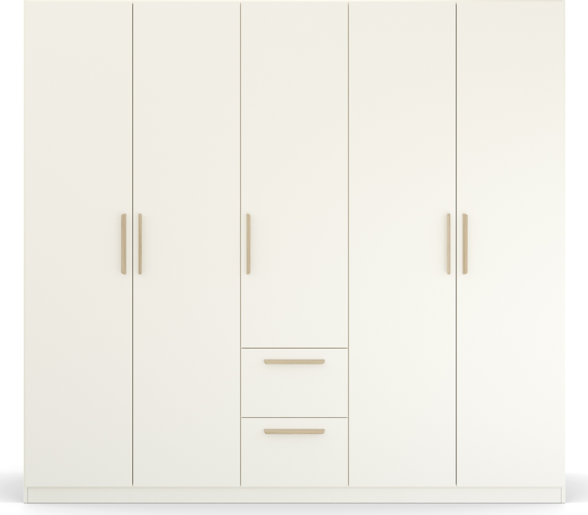 rauch Kleiderschrank »Skandi by Quadra Spin Schlafzimmerschrank«, im Landhaus-Stil mit Massivholzgriffen aus Wildeiche, mit Schubladen