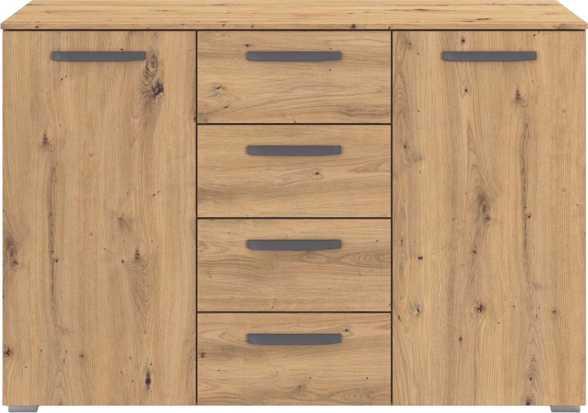 rauch Kombikommode »Sideboard Schubladenkommode OTELI mit Dekor- und Hochglanzfront« Breite 120 cm inkl. Soft-Close-Funktion,  vier große Schubladen und 2 Türen, mit 4 Einlegeböden MADE IN GERMANY