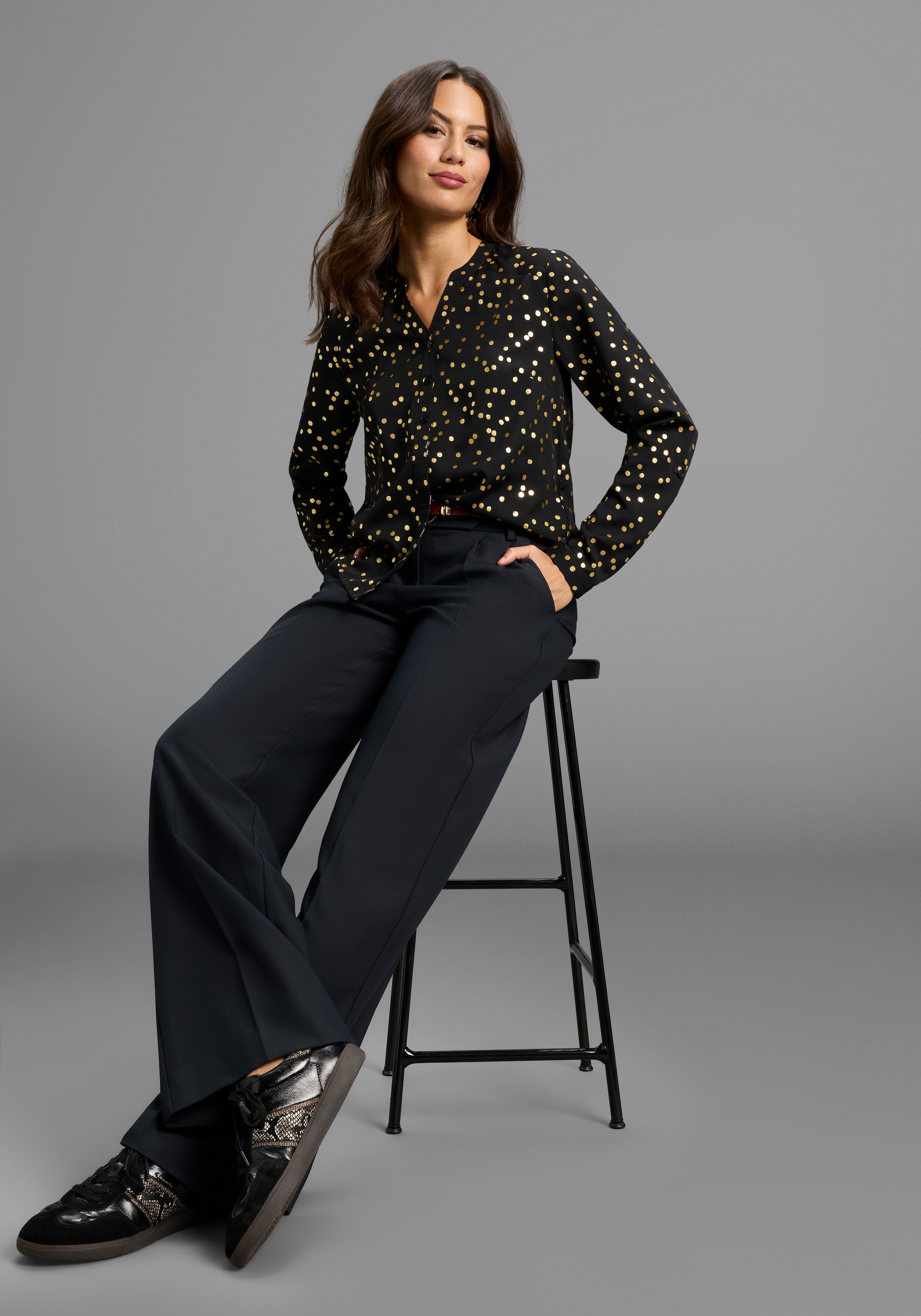 Laura Scott Langarmbluse mit Glitzerdruck