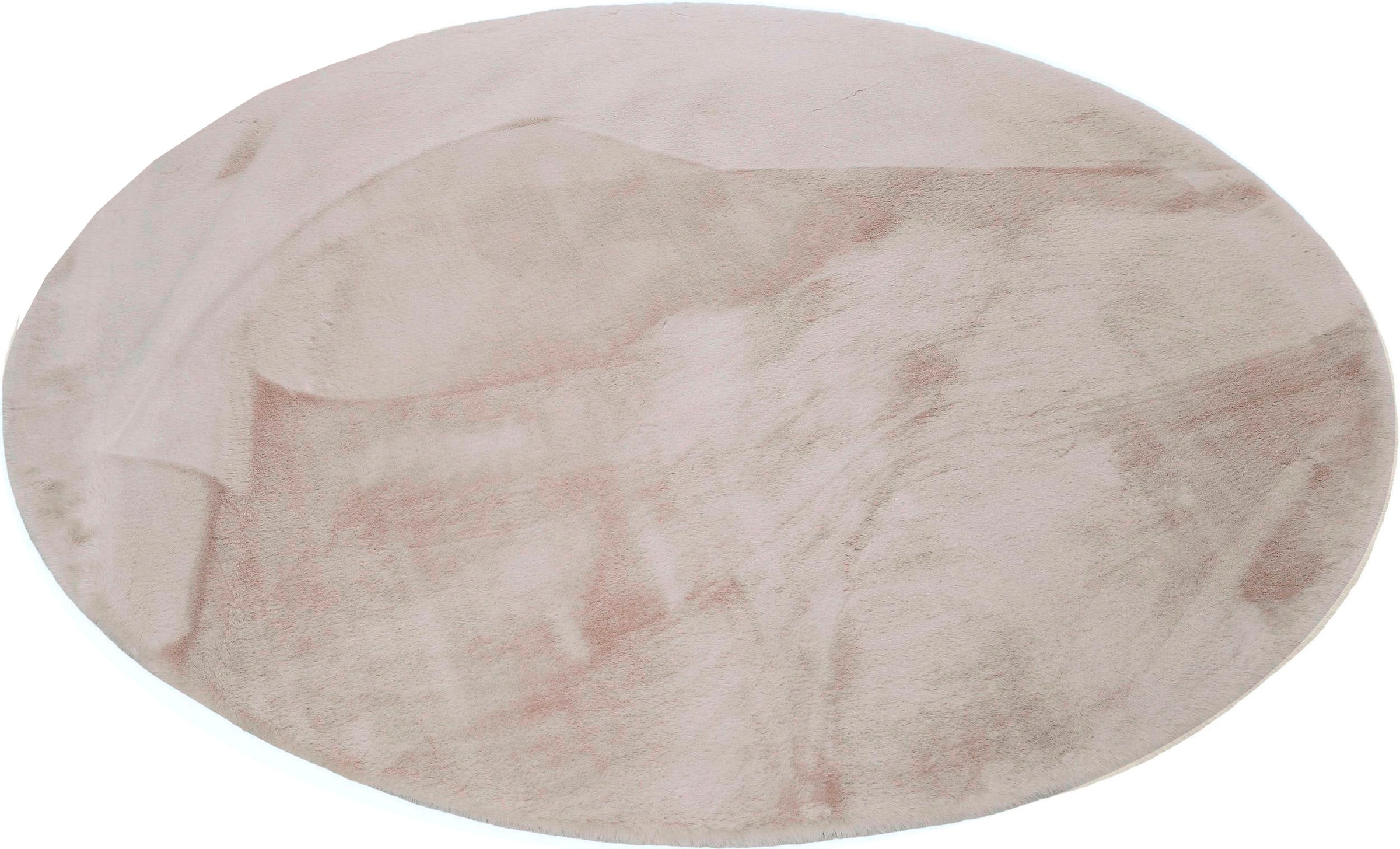 my home Fellteppich »Rabbit«, rund, 42 mm Höhe, runder Teppich, besonders weich dank Microfaser, flauschiges Kunstfell, Kaninchenfell-Haptik, fußbodenheizungsgeeignet, pflegeleicht, Teppiche für Wohnzimmer, Schlafzimmer & Esszimmer