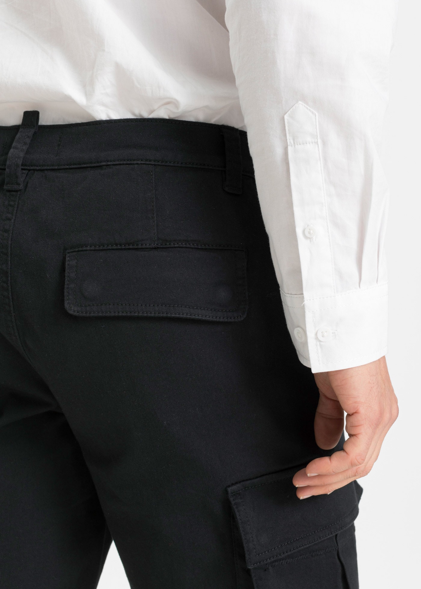 bonprix Stretch-Hose  Regular Fit Stretch-Cargohose mit reiner Baumwolle, Straight