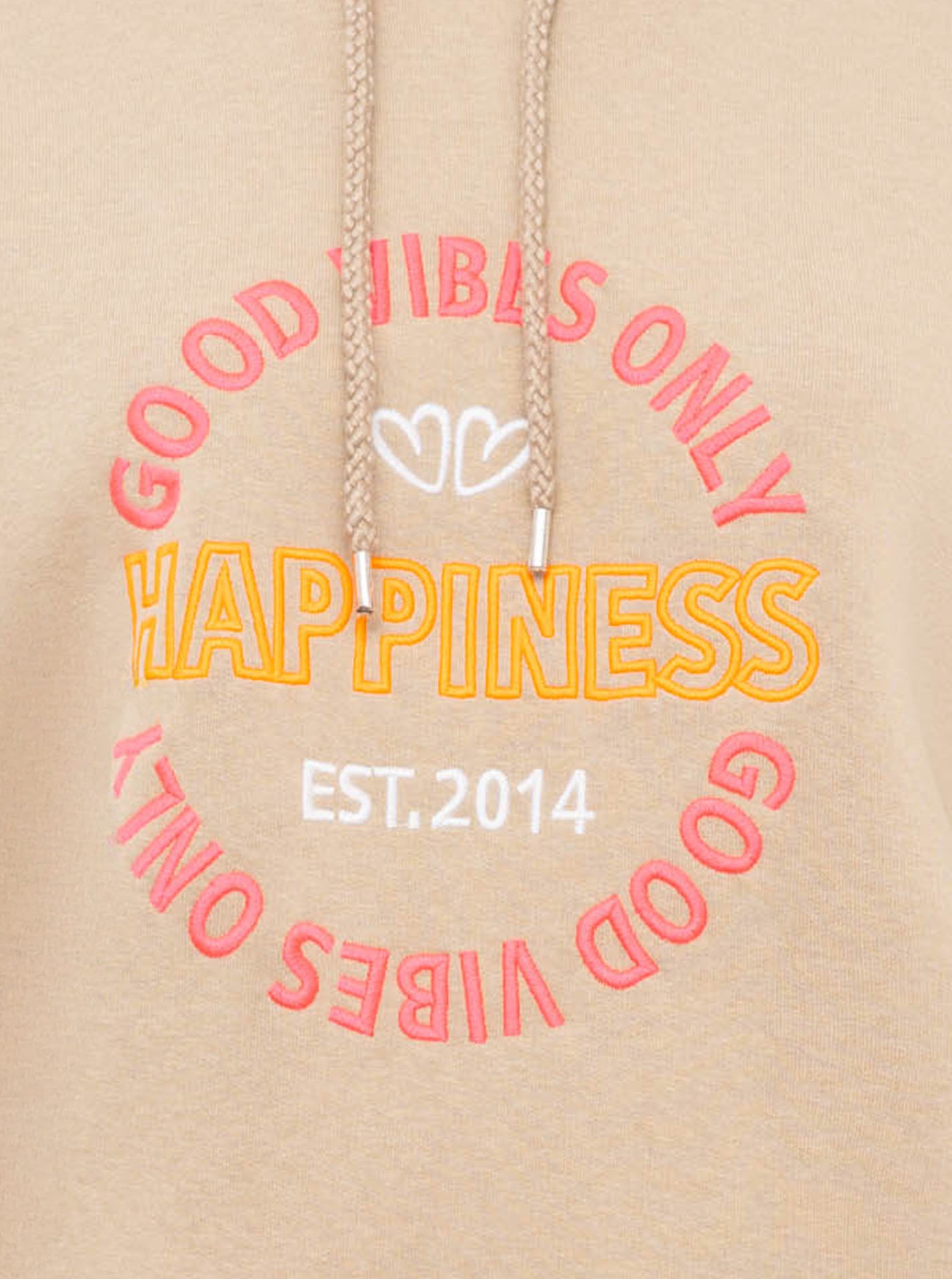 Zwillingsherz Hoodie »"Good Vibes"«, gestickter Schriftzug, Kapuze, Langarm, Kängurutasche, Kordelzug
