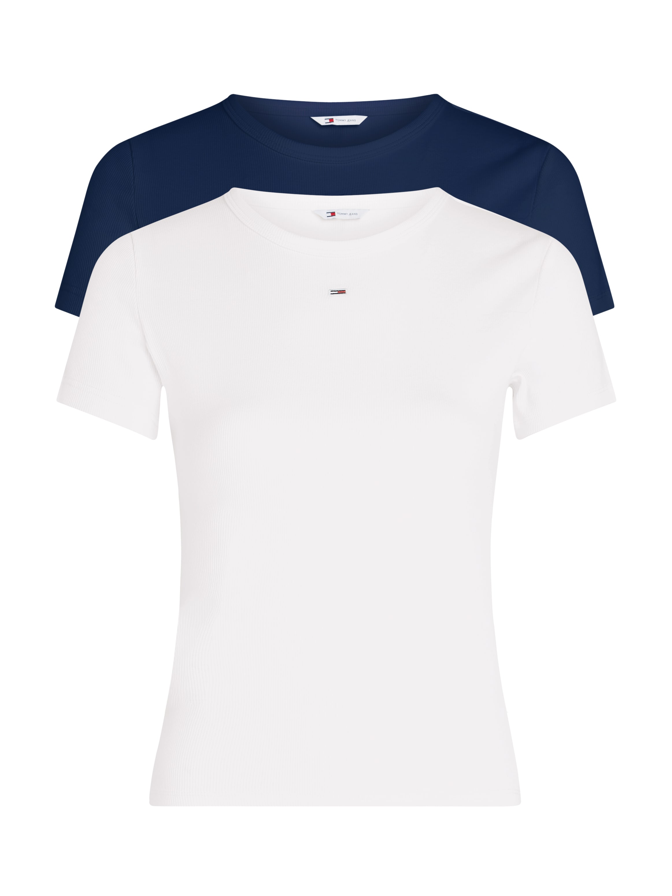 Tommy Jeans Kurzarmshirt »TJW 2PACK SLIM ESSENTIAL RIB SS« Packung, 2er-Pack, 2 Stk. mit gerippter Struktur, Rundhals