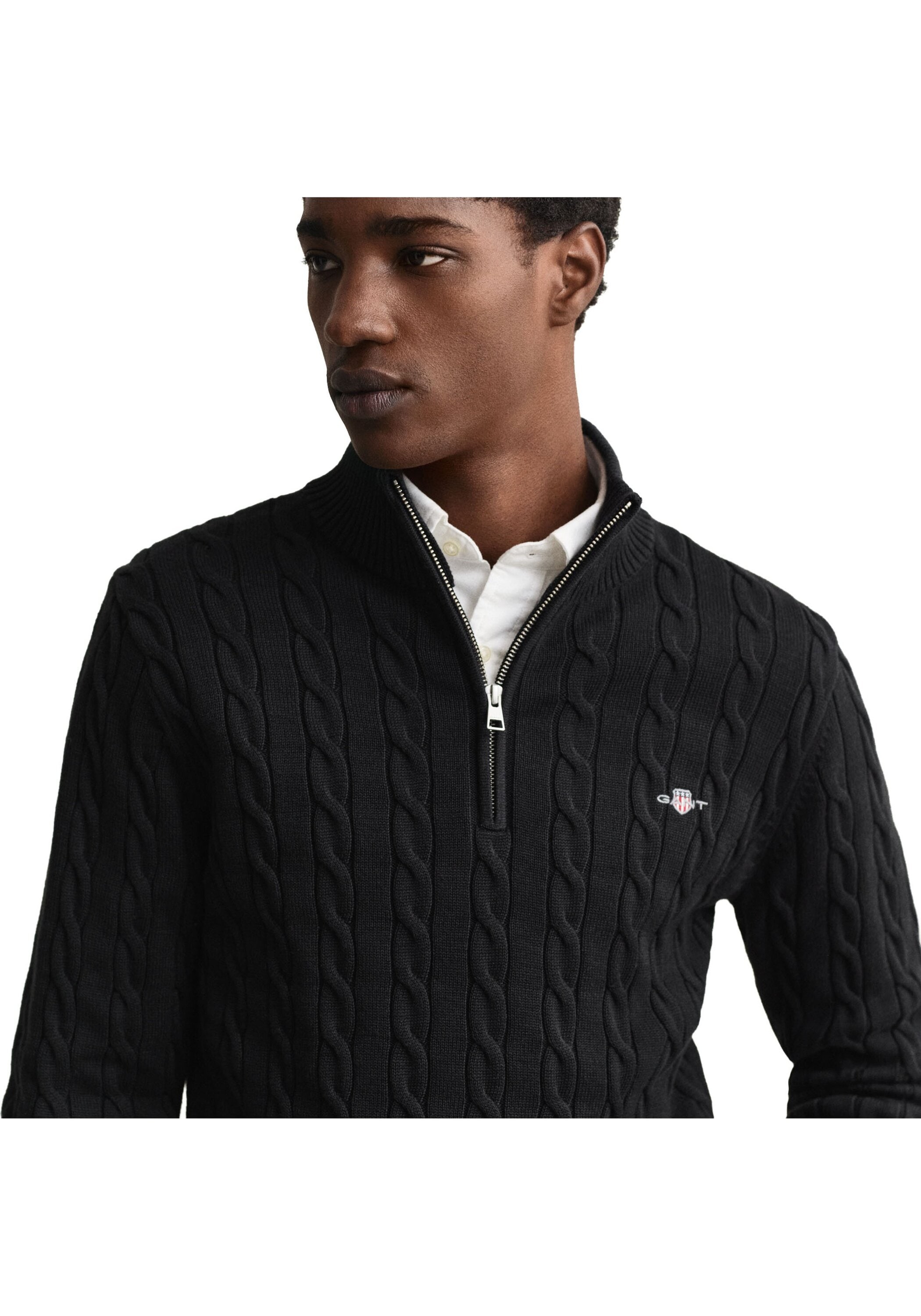 Gant Sweater »Strickpullover COTTON CABLE HALF ZIP 1er Pack«, 1 Stk.
