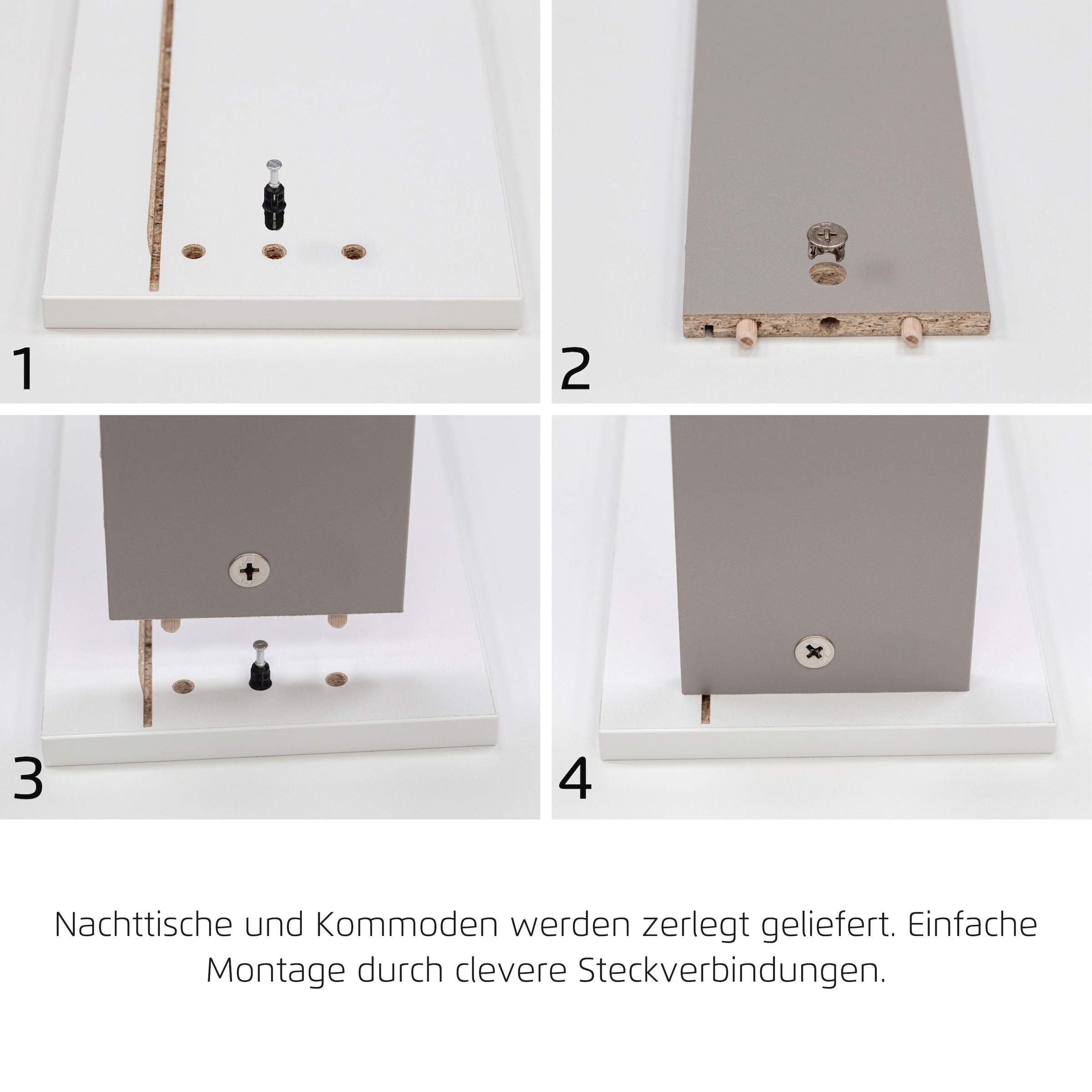 OTTO home Kombikommode »Kommode Sideboard Schubladenkommode Schlafzimmerkommode CORTONA« Breite 120 cm inkl. SOFT-CLOSE-FUNKTION, mit moderner Dekor-Front,  mit 3 Schubladen und 3 verstellbaren Einlegeboden MADE IN GERMANY