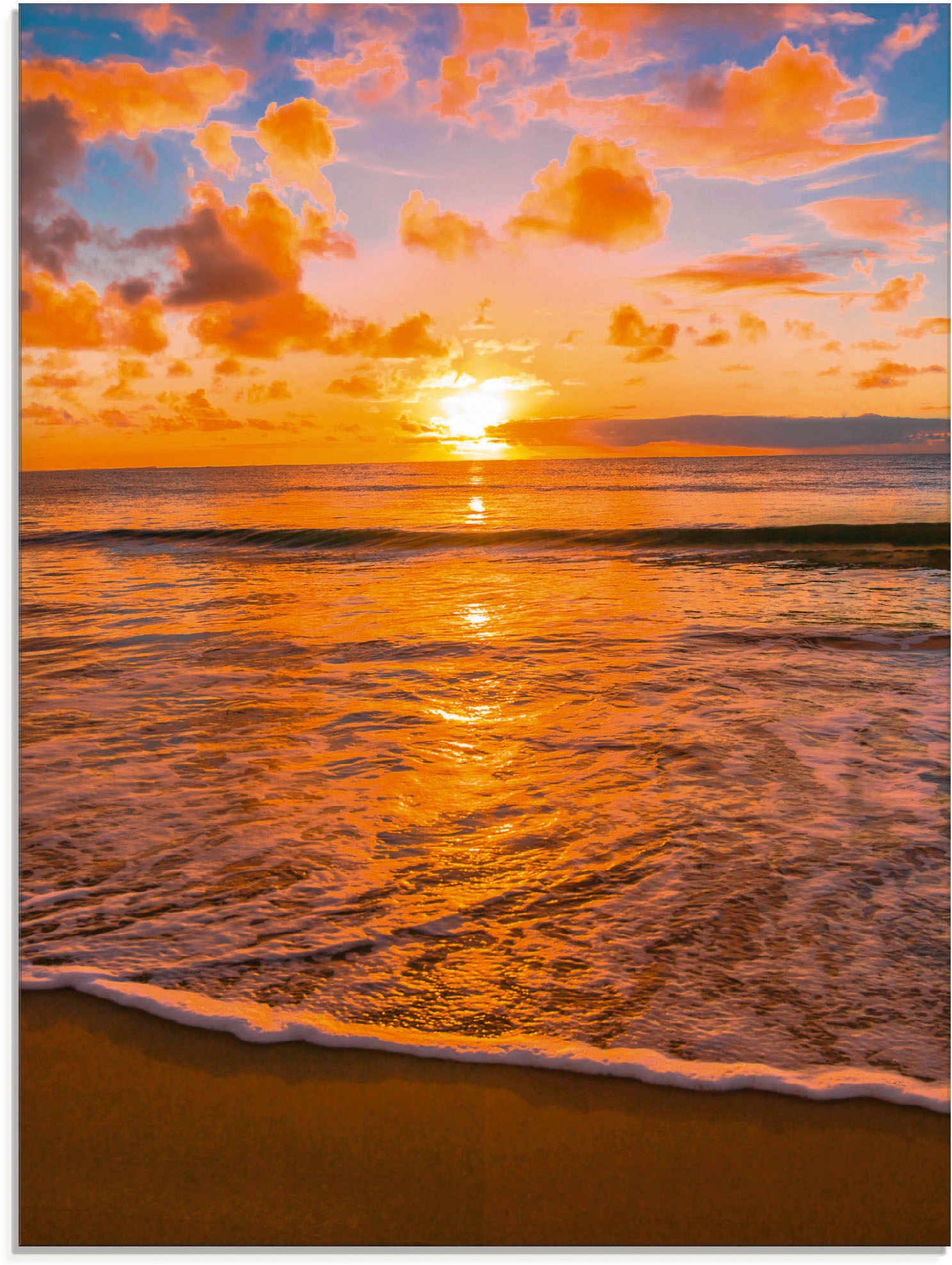 Artland Glasbild »Schöner tropischer Sonnenuntergang am Strand«, Sonnenaufgang & -untergang, (1 St.)