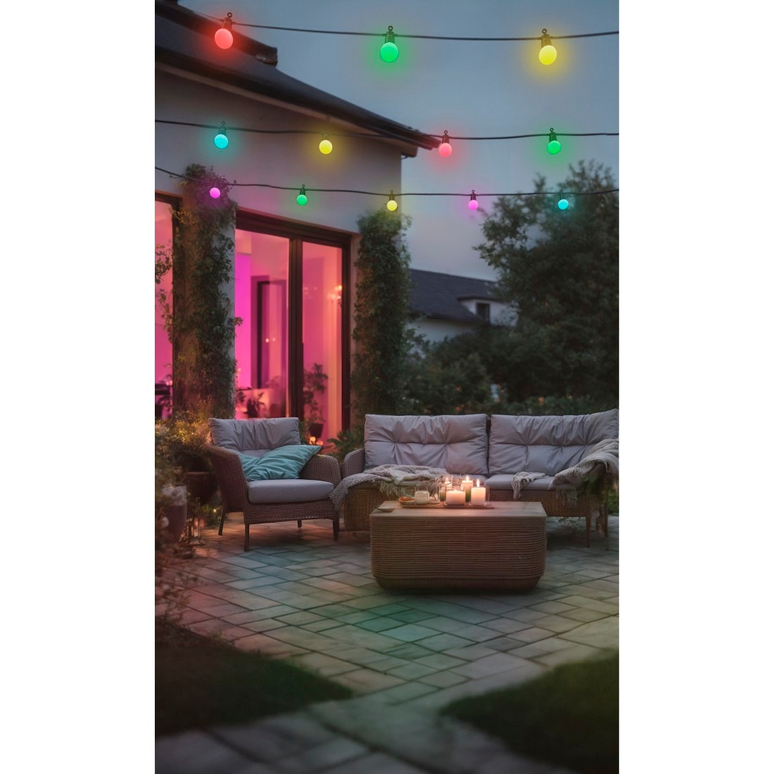 Hama LED-Lichterkette »LED Lichterkette Outdoor (mit App, 12 Glühbirnen, 16 Mio. Farben, 8 m)«