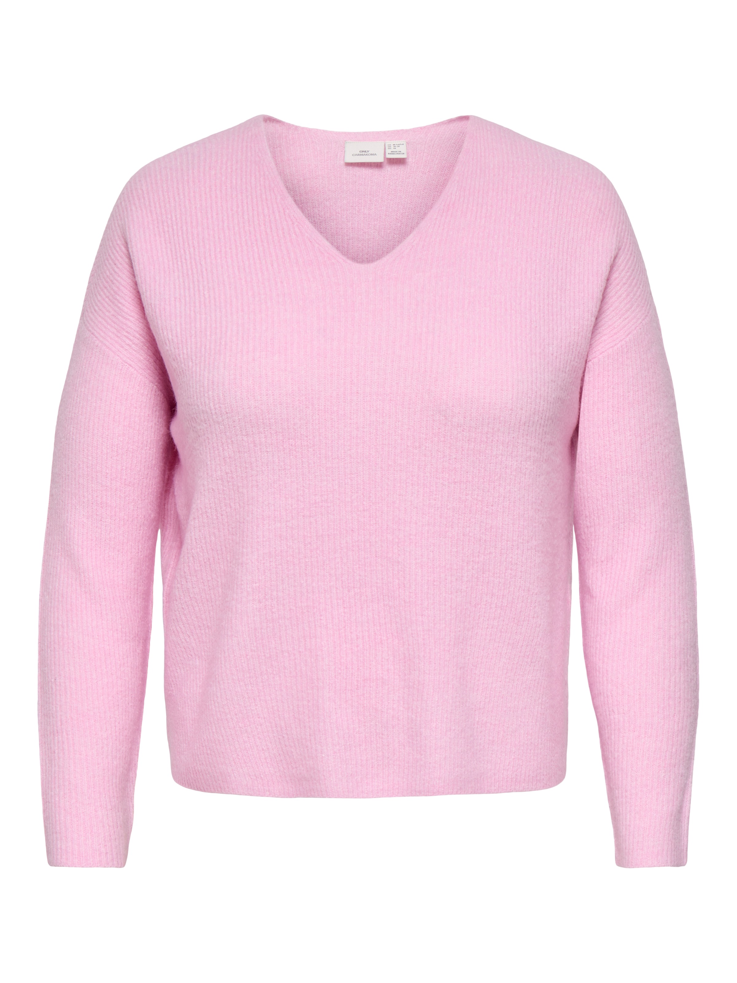 ONLY CARMAKOMA Strickpullover »CARCAMILLA V-NECK L/S PULLOVER KNT NOOS« Materialmix