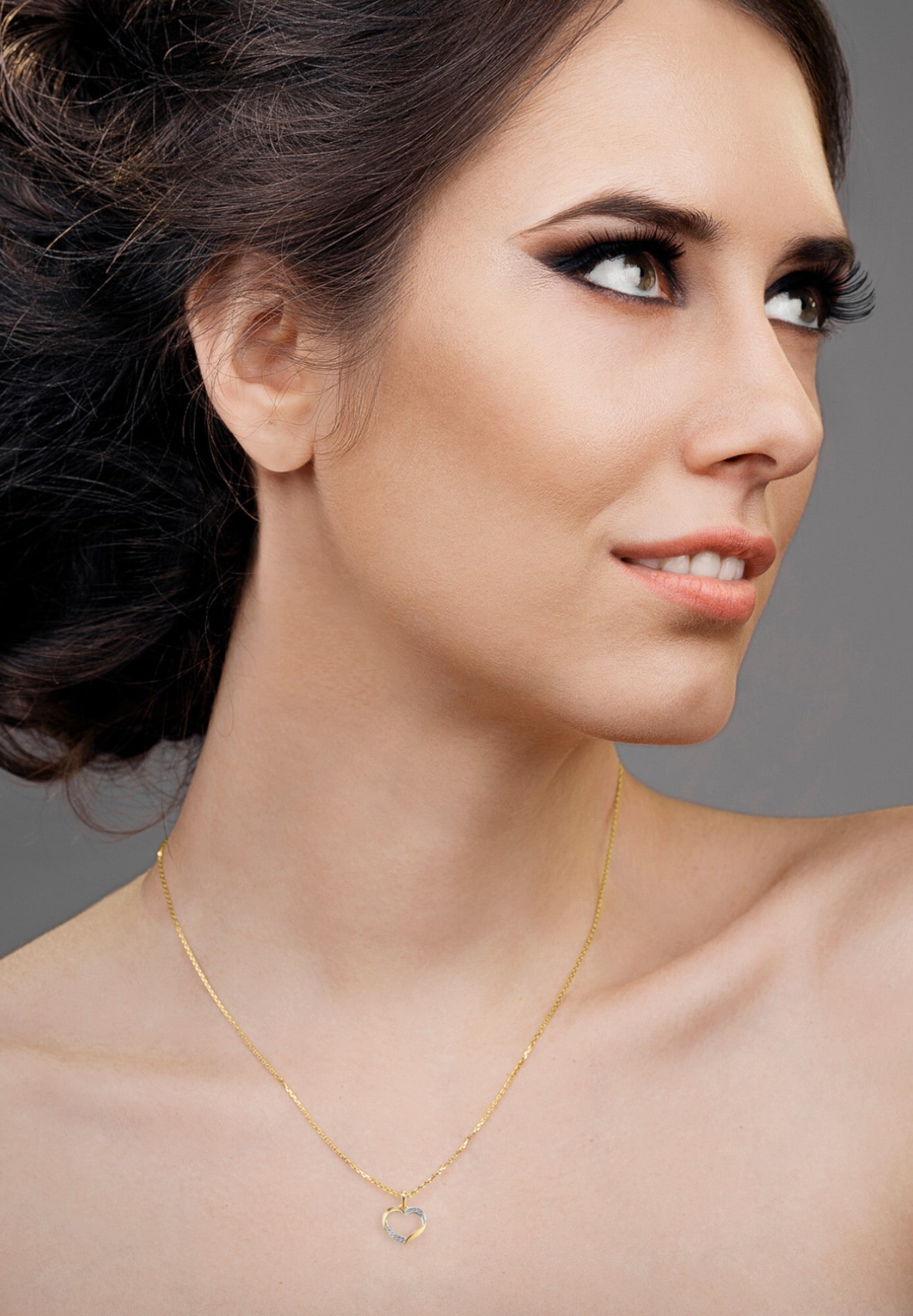 ONE ELEMENT Herzanhänger »0.01 ct Diamant Brillant Herz Anhänger aus 585 Gelbgold«, Herzen