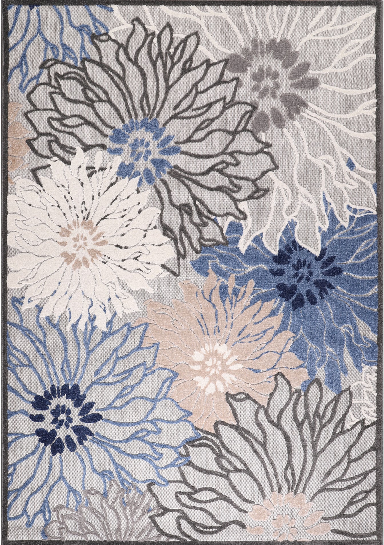 Sanat Teppich »Floral 2 Outdoor«, rechteckig, 6 mm Höhe, In- und Outdoor geeignet, Blumen, Balkon, Terrasse, Außenbereich