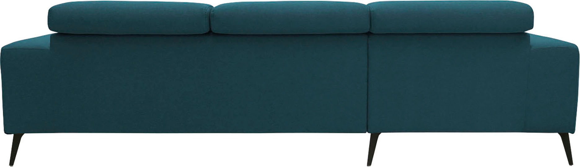 DOMO collection Ecksofa »Trento L-Form, mit Kufenfuß oder Einzelfuß«, wahlweise mit Kopfteilverstellung, Recamiere links/rechts bestellbar