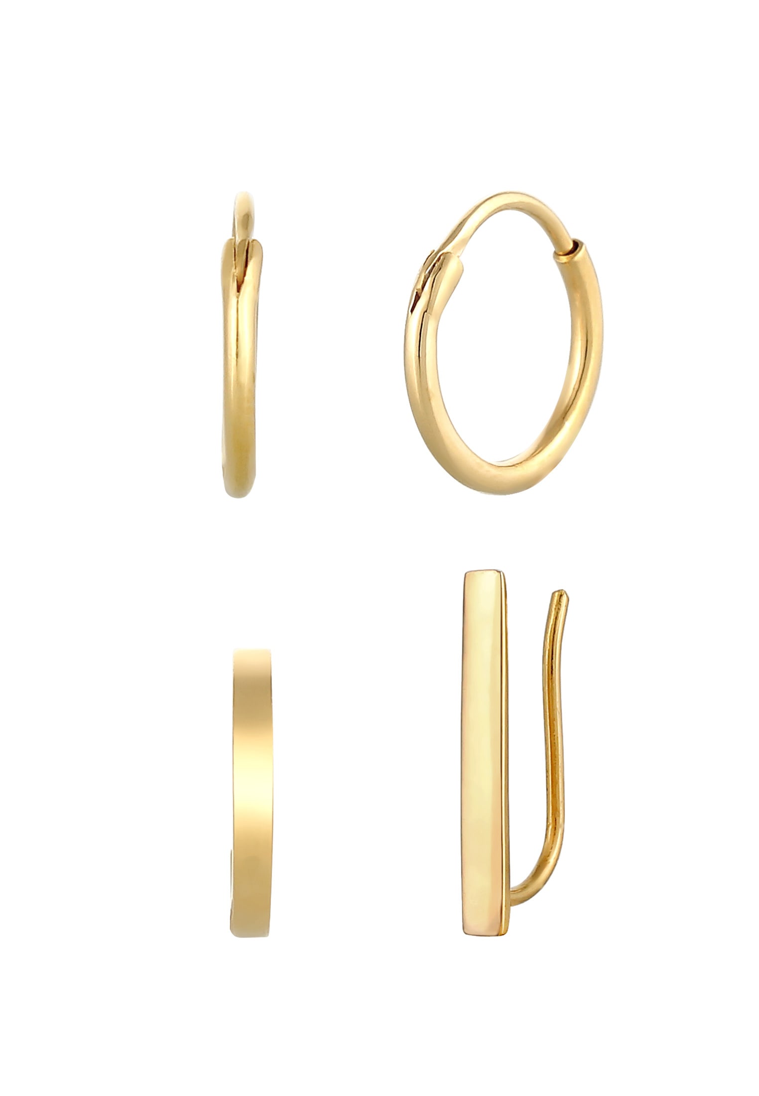 Elli Ohrstecker-Set »Ohrringe Creolen Ear Climber Earcuff 3er Set 925 Silber«