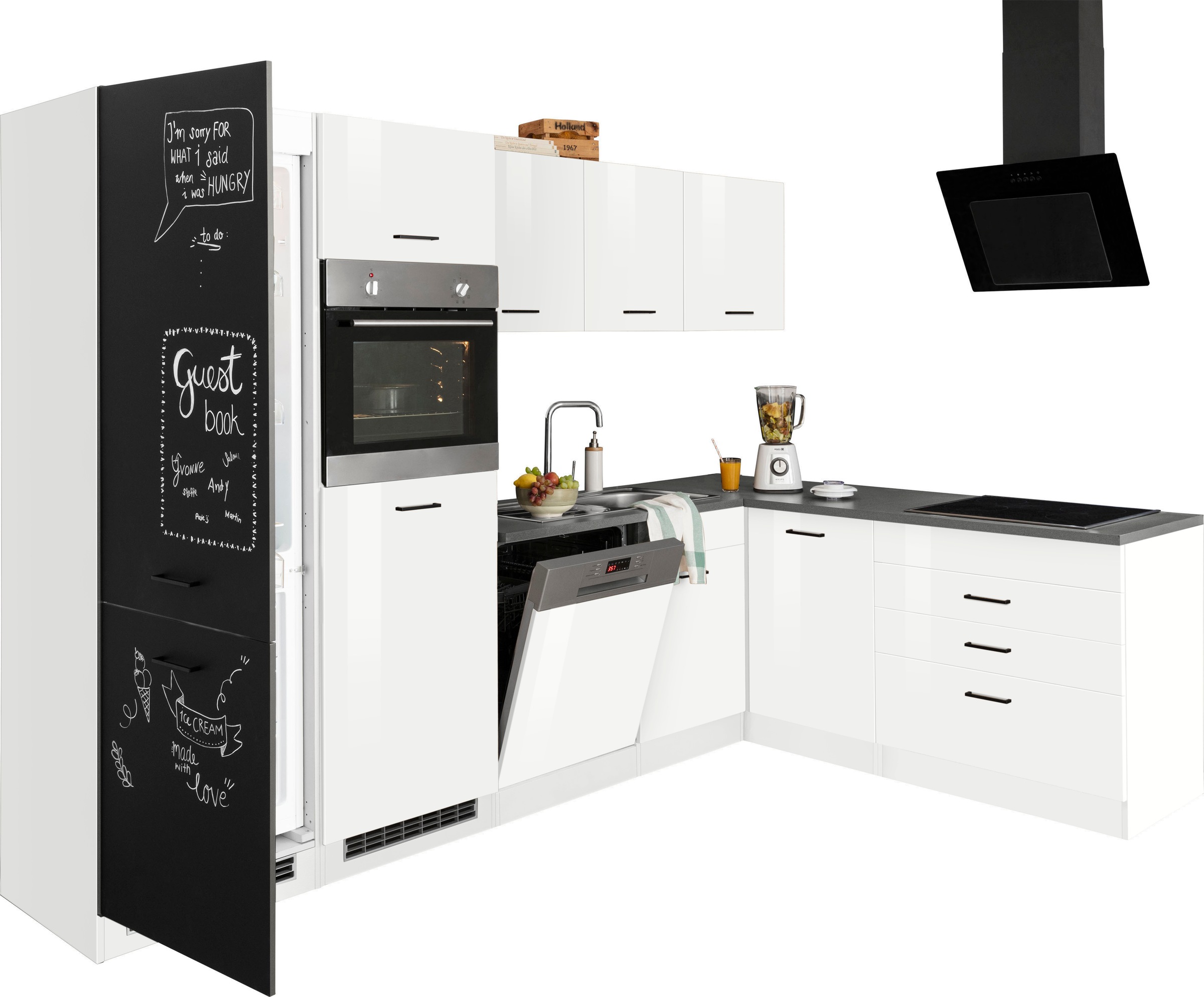 KOCHSTATION Winkelküche »KS-Trier« mit E-Geräten, Stellbreite 290/190 cm