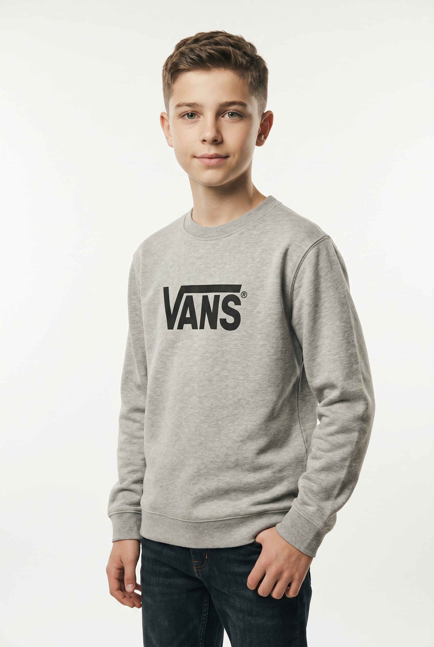 Vans Sweatshirt »STRETCH LOGO CREW«, für Kinder, mit Logodrucken, aus Baumwollmischung, in Basic-Passform
