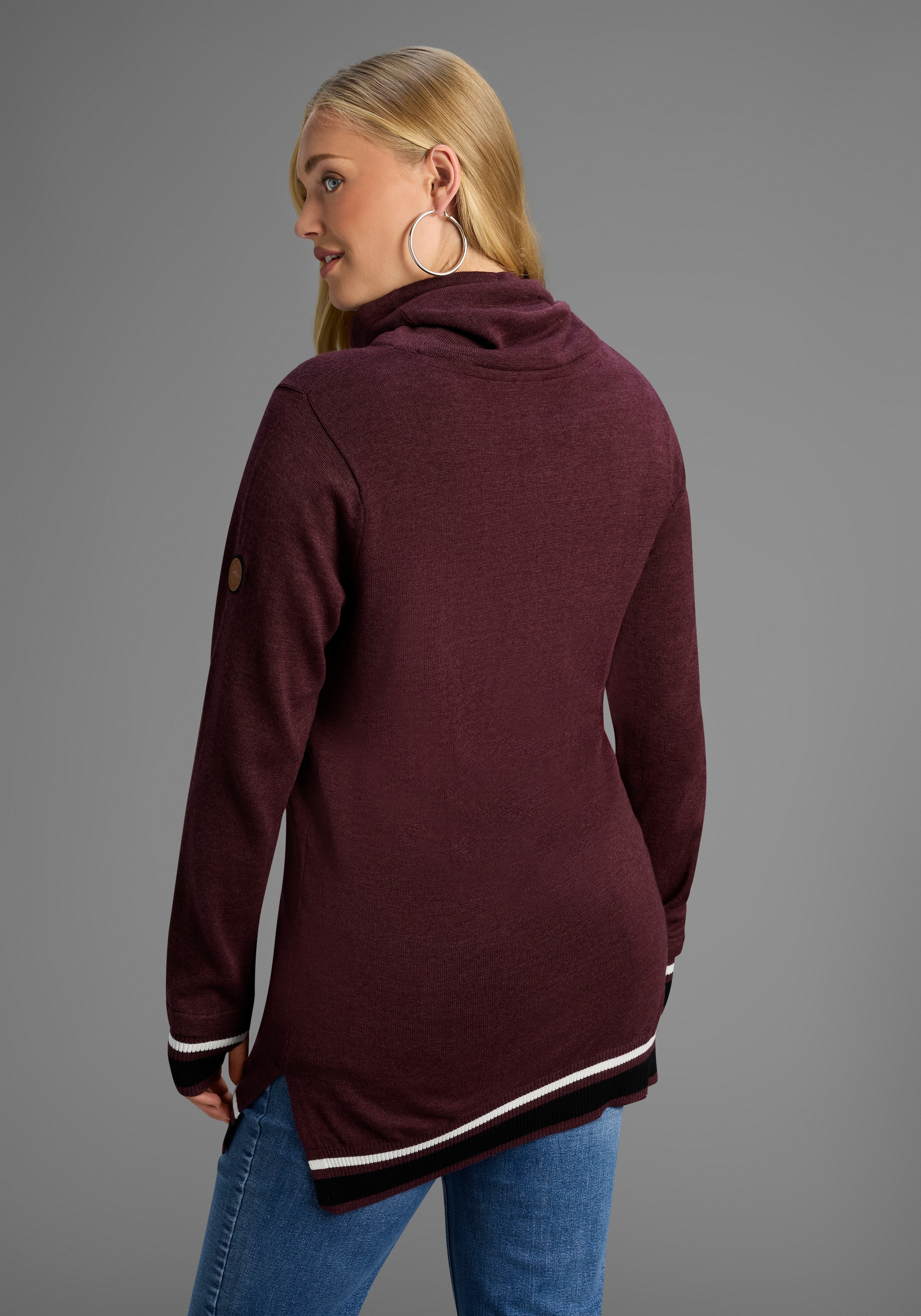 KangaROOS Schalkragenpullover, mit hohem Schalkragen auch in großen Größen