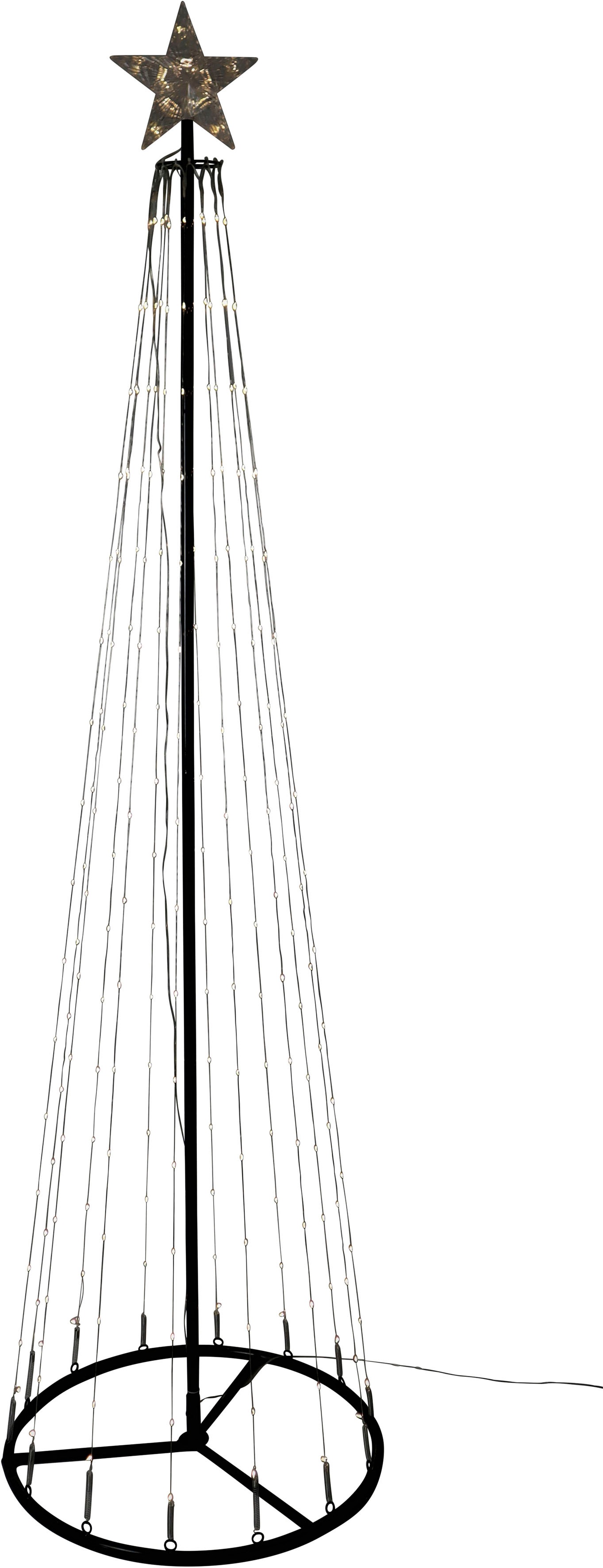 Am Design LED Baum »Weihnachtsdeko aussen« 1 Stk. warmweiß - kaltweiß mit 8 verschiedenen Lichtmodi in schwarz, Größe Ø 50 cm Höhe: 180 cm