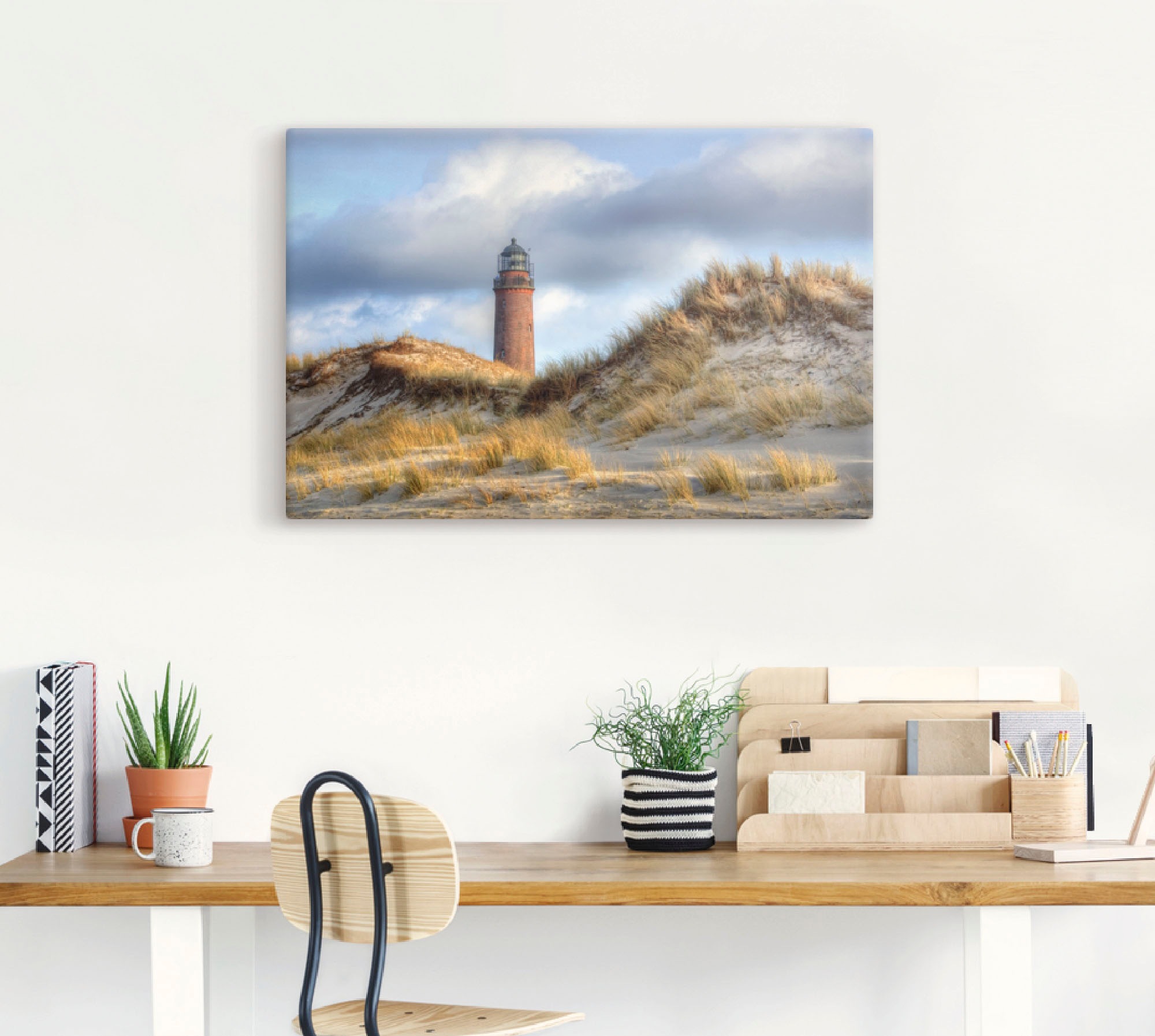 Artland Leinwandbild »Prerow Leuchtturm«, Gebäude, (1 St.), auf Keilrahmen gespannt