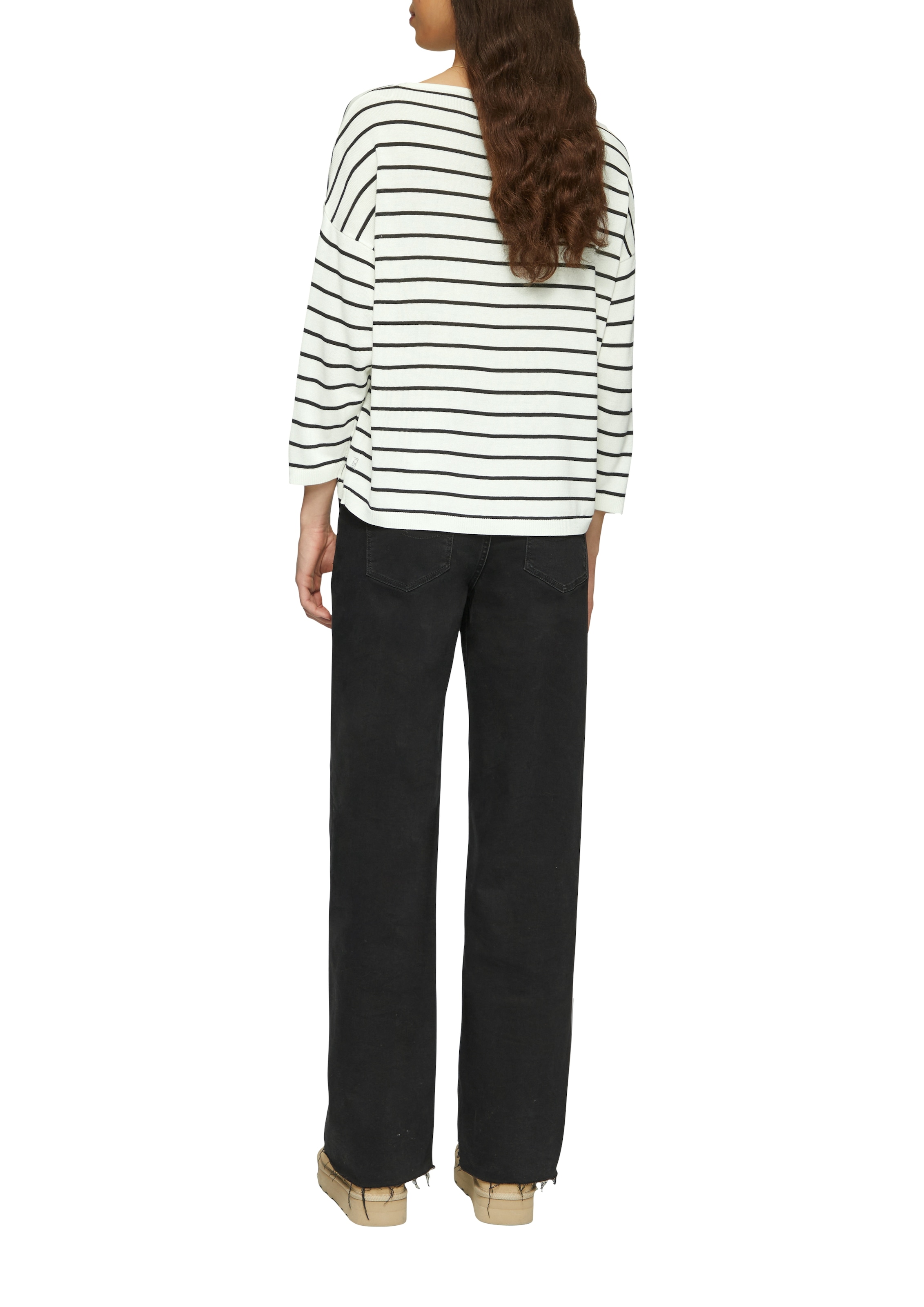 QS 3/4 Arm-Pullover, mit Streifenmuster