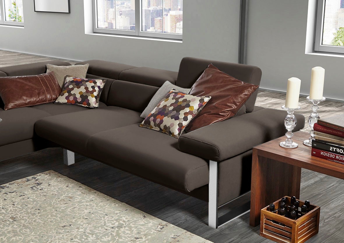 W.SCHILLIG Ecksofa »finn, toller Sitzkomfort, L-Form, hochwertige Verarbeitungsdetails«, German Design Award 2016, Fußgestell Chrom glänzend, Breite 281 cm